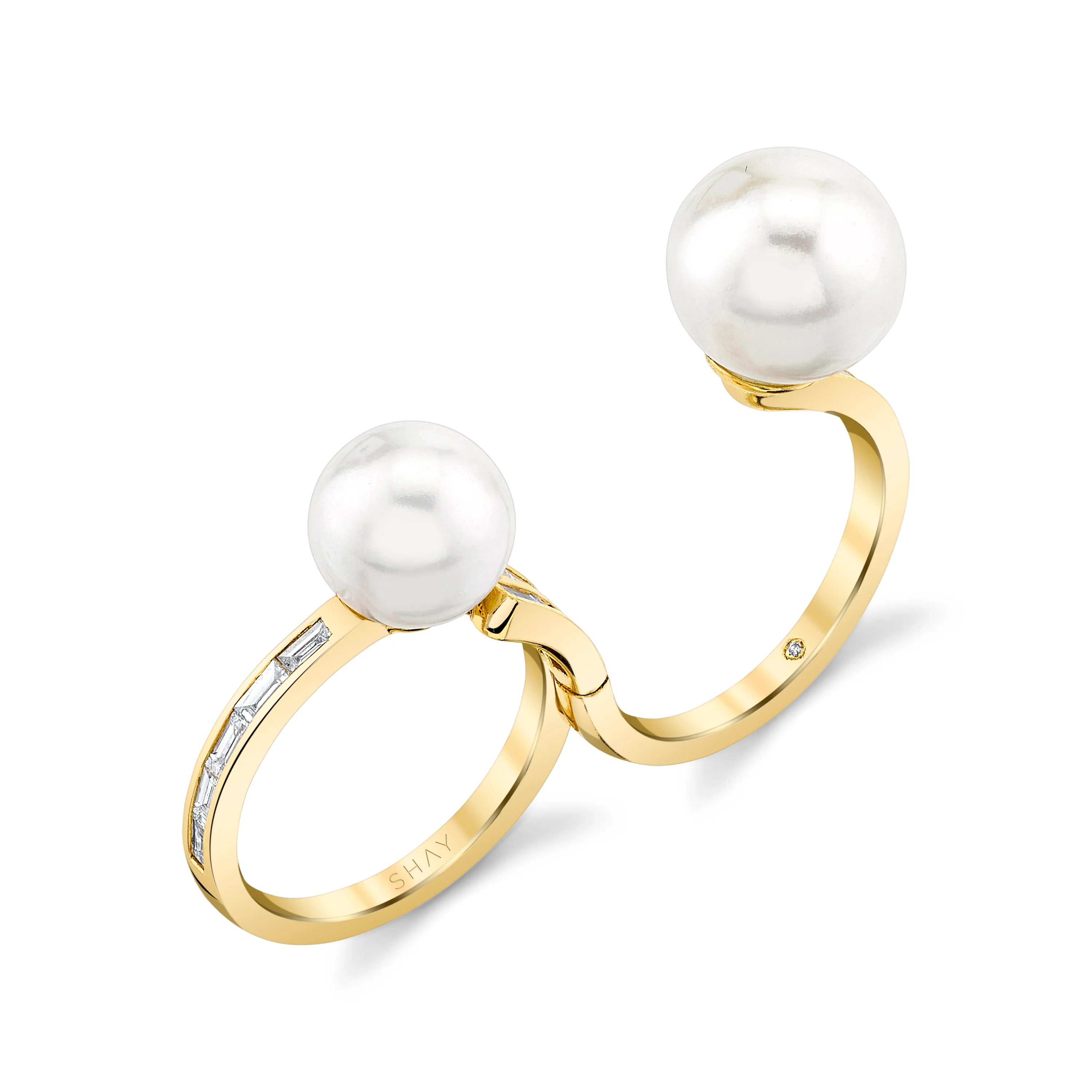 READY TO SHIP PEARL & DIAMOND 2 IN 1 RING - Image 3