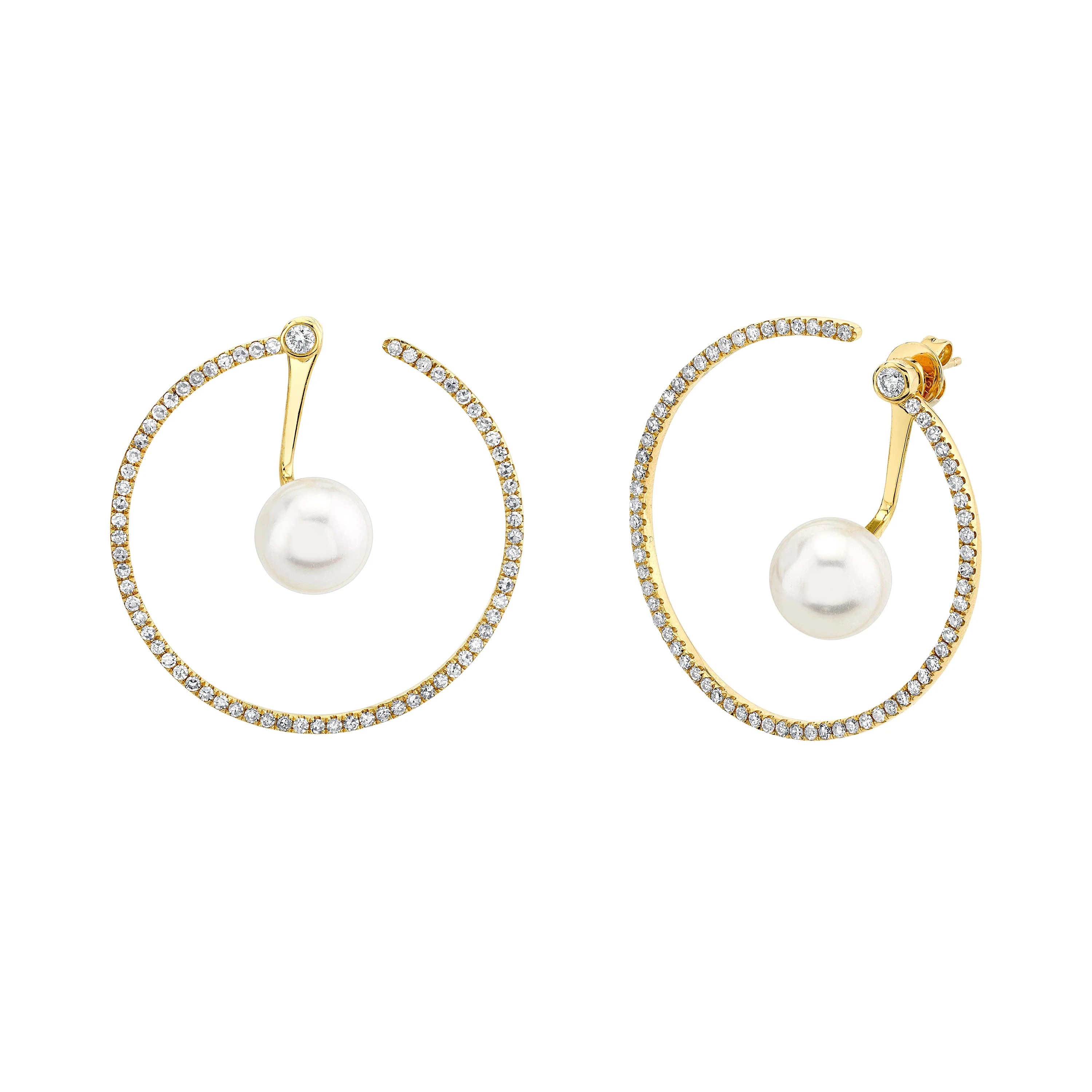 READY TO SHIP PEARL & DIAMOND HOOP EAR JACKET