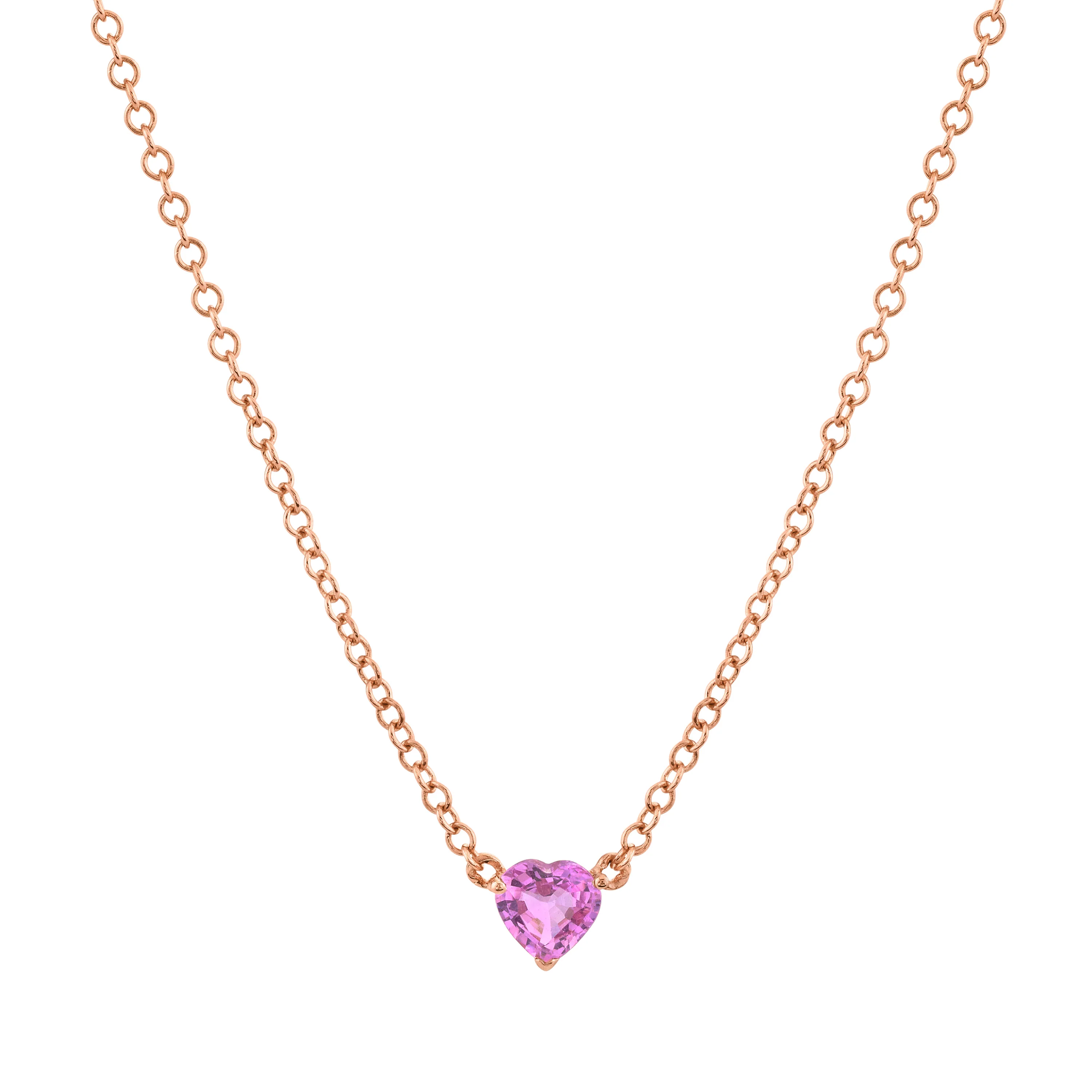 READY TO SHIP PINK SAPPHIRE BABY HEART NECKLACE - Image 3
