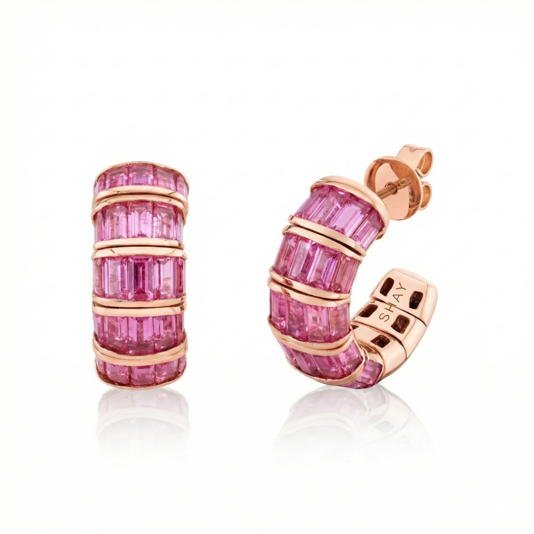 PINK SAPPHIRE BAGUETTE HUGGIES - Image 2