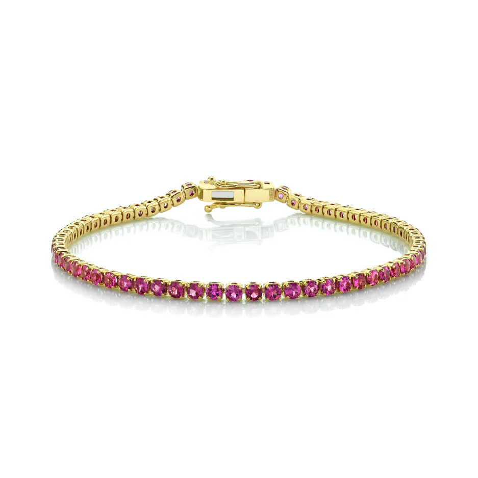 PINK SAPPHIRE TENNIS BRACELET - Image 3