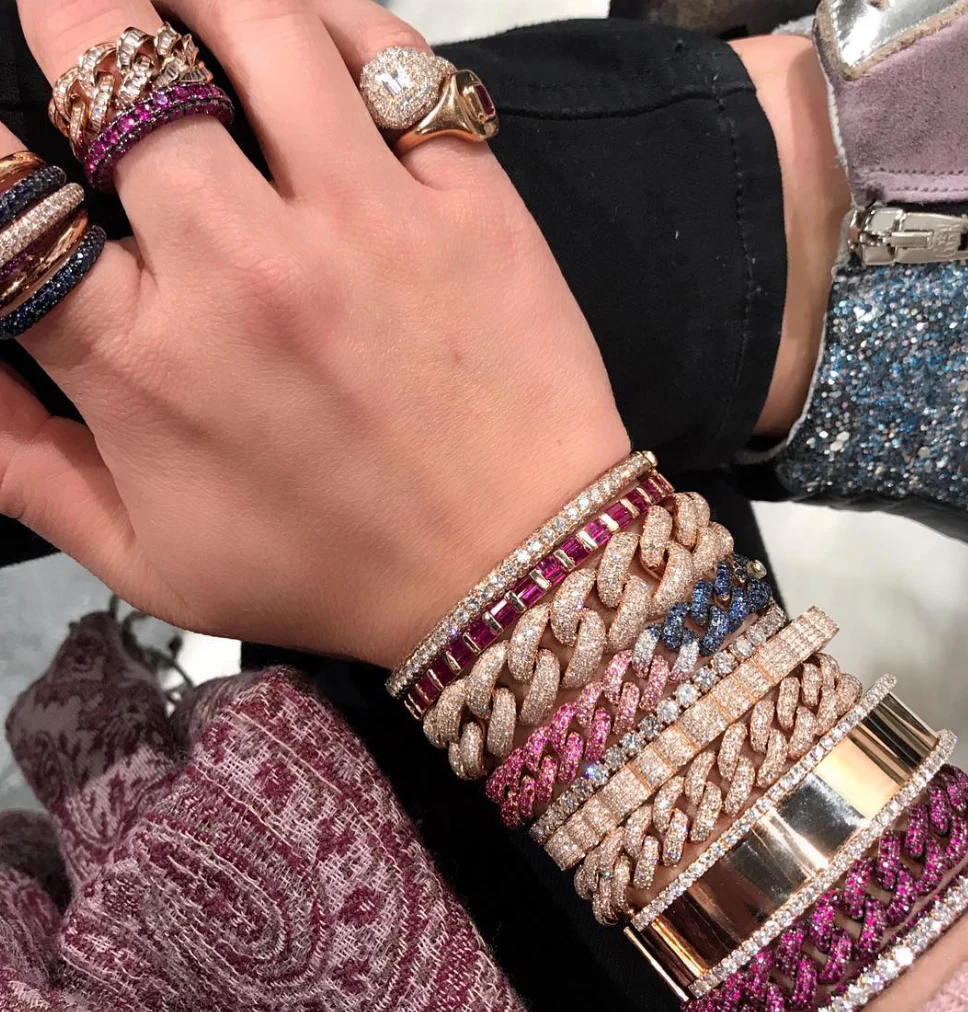 READY TO SHIP RAINBOW PAVE ESSENTIAL LINK BRACELET - Image 4