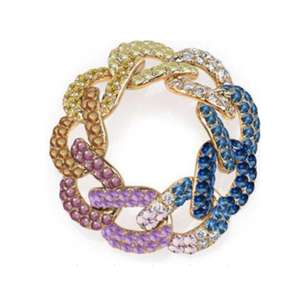 READY TO SHIP RAINBOW PAVE ESSENTIAL LINK RING - Image 3