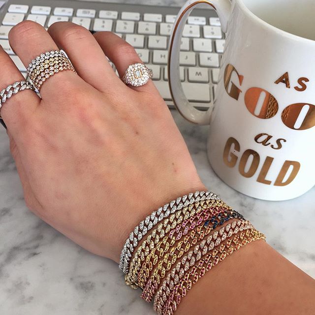 READY TO SHIP RAINBOW PAVE MINI LINK BRACELET - Image 3