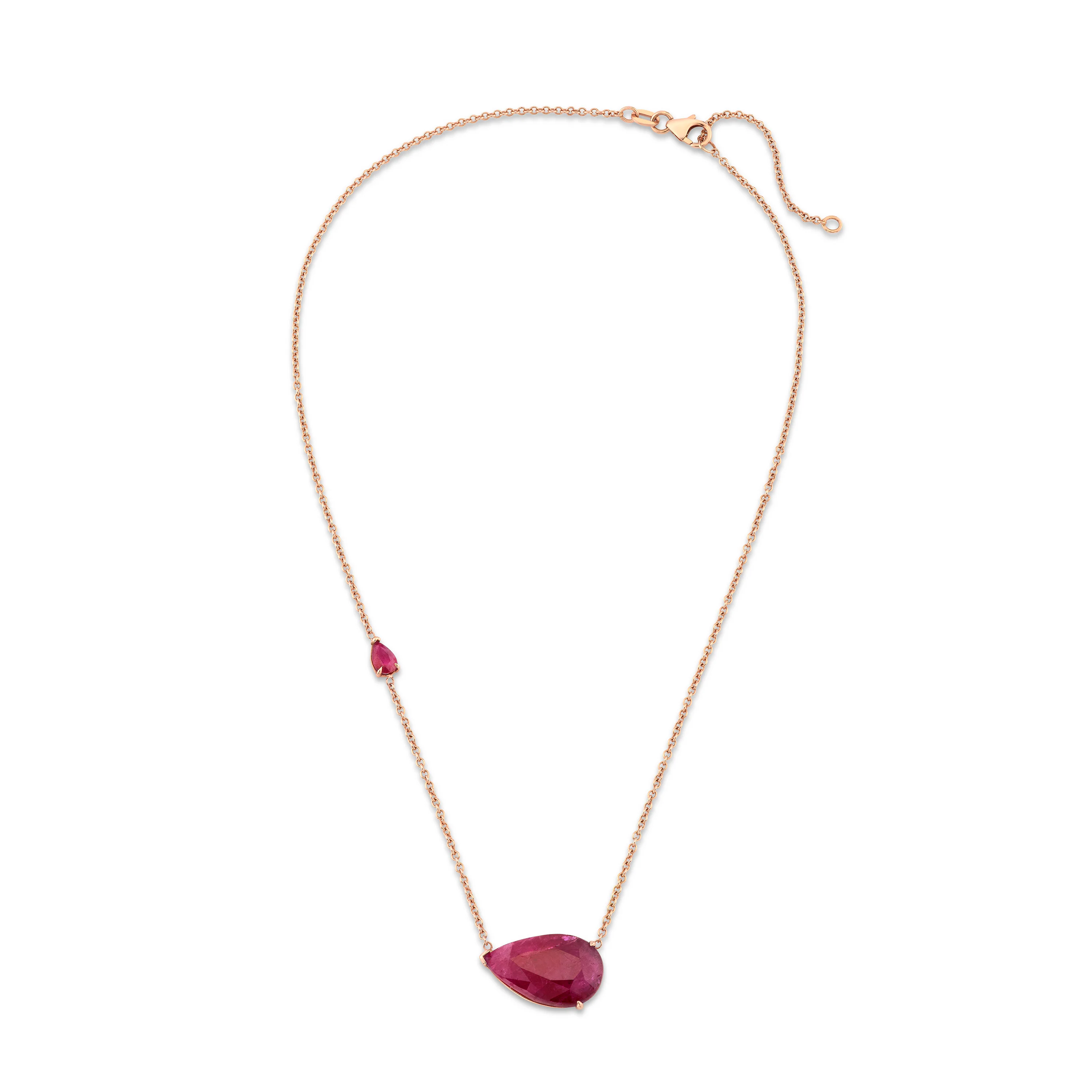 READY TO SHIP RUBY EAST WEST PEAR NECKLACE - Image 3