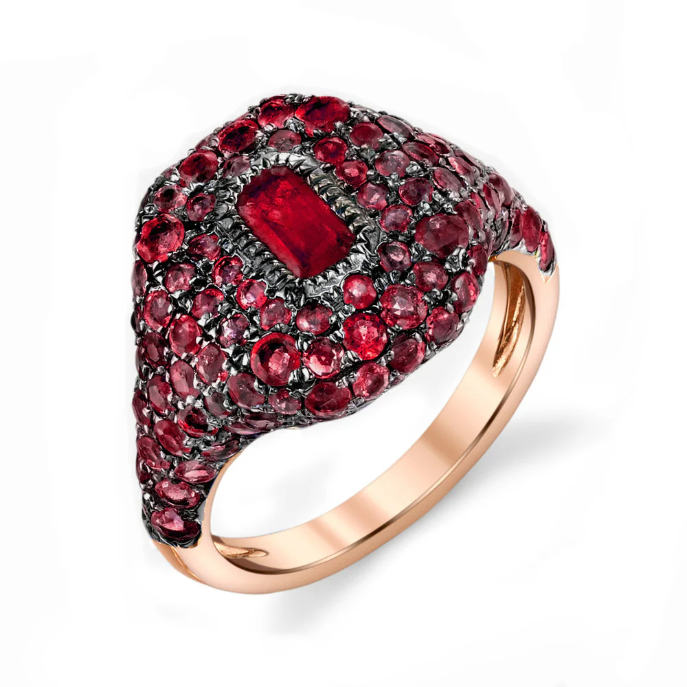 READY-TO-SHIP RUBY PAVE PINKY RING