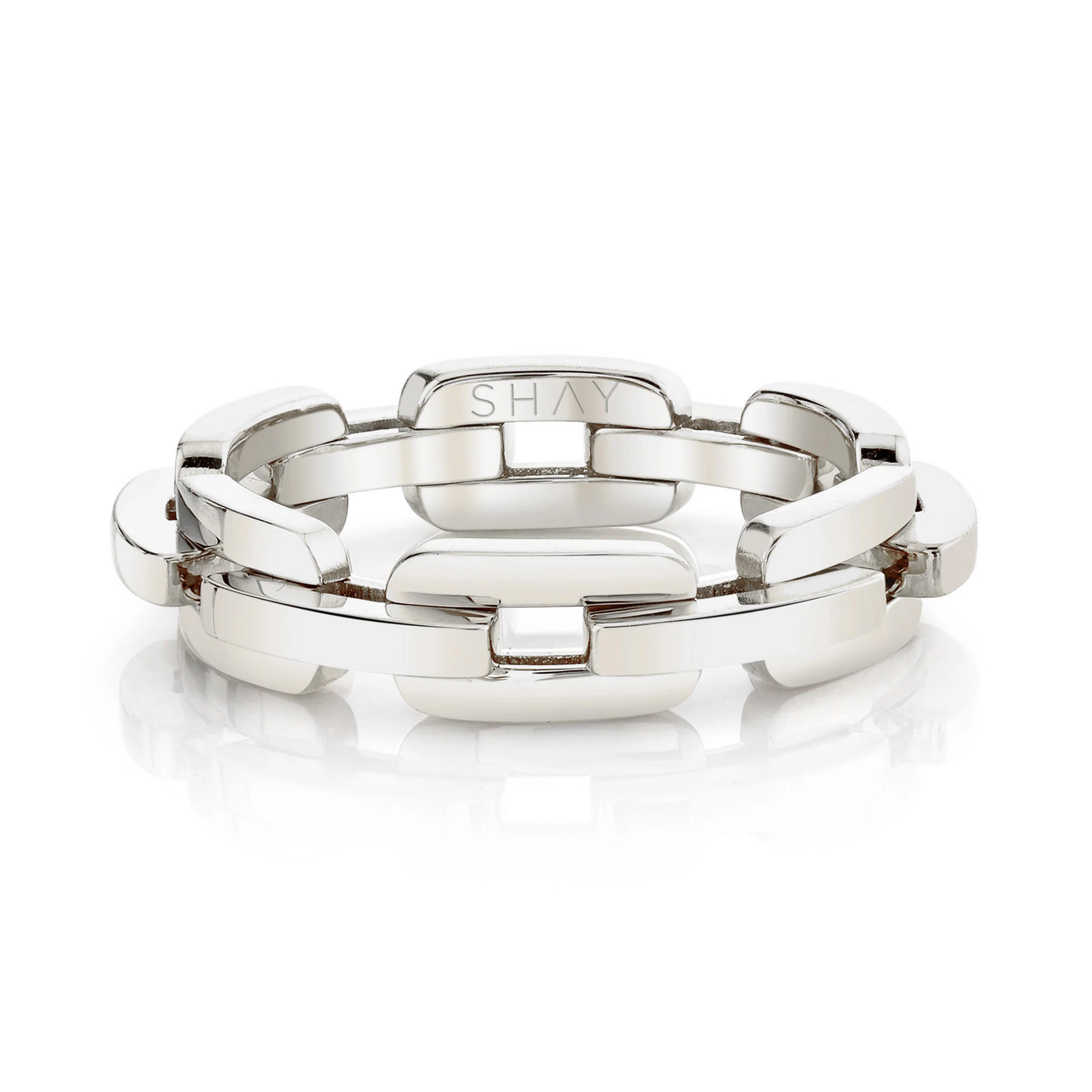 READY TO SHIP SOLID GOLD MINI DECO LINK RING - Image 4