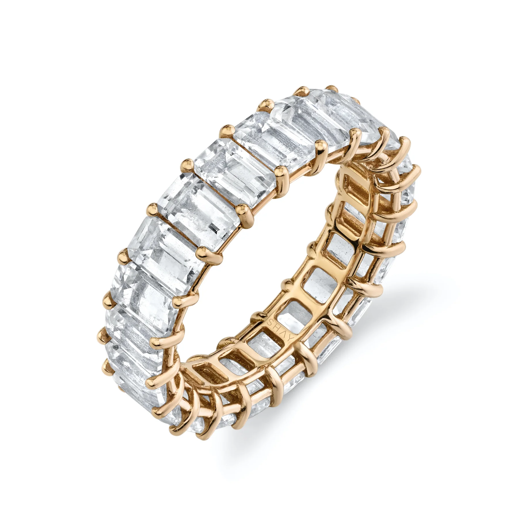 READY TO SHIP WHITE TOPAZ ETERNITY BAND - Image 3