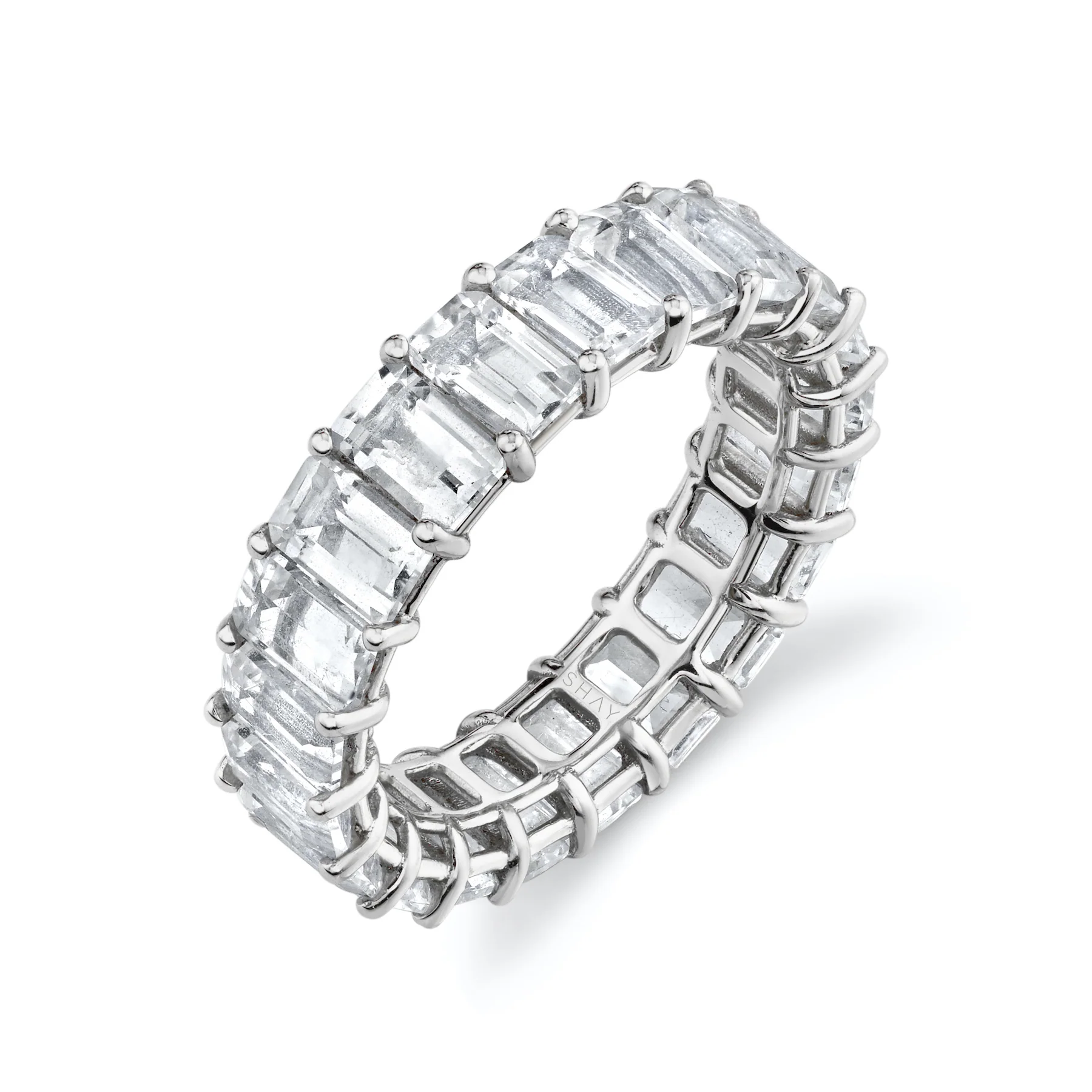 READY TO SHIP WHITE TOPAZ ETERNITY BAND - Image 4