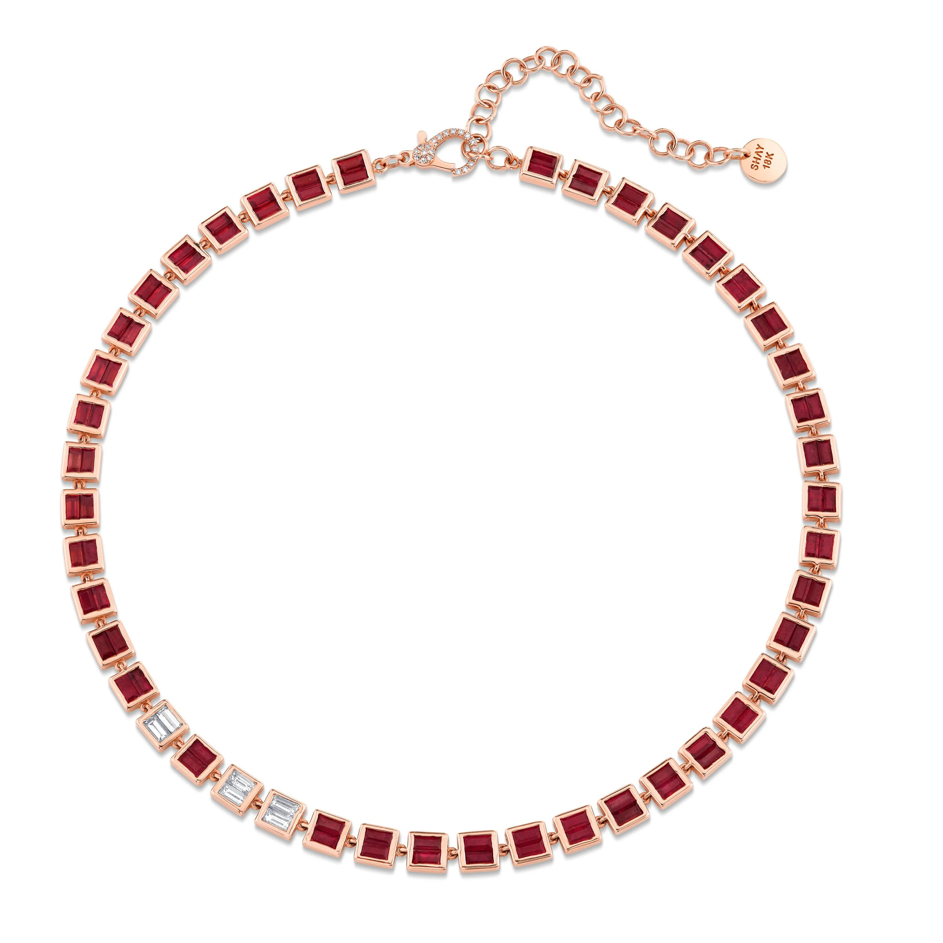 RUBY & DIAMOND BEZEL NECKLACE - Image 4