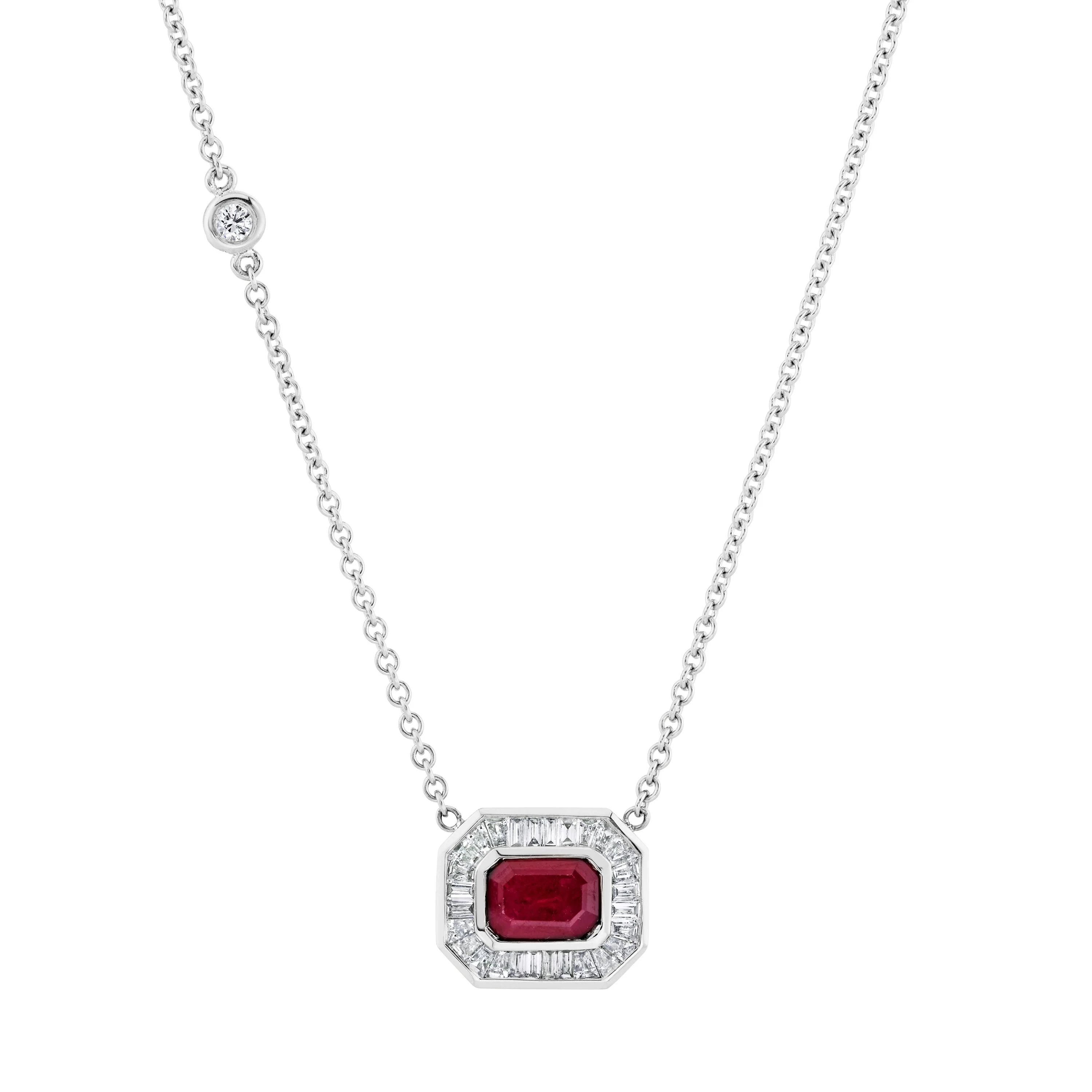 RUBY & DIAMOND HALO NECKLACE - Image 5