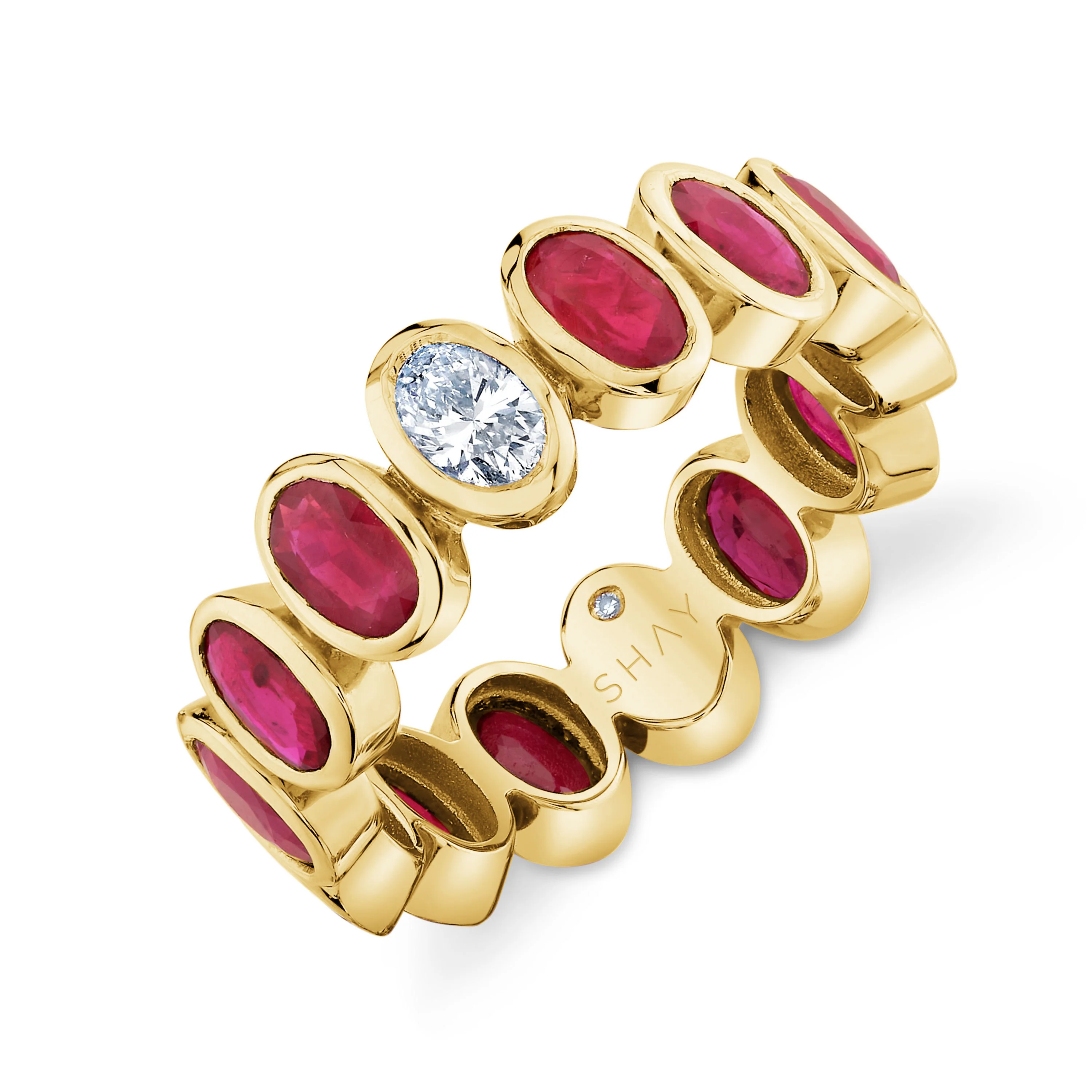 RUBY & DIAMOND OVAL BEZEL BAND - Image 3