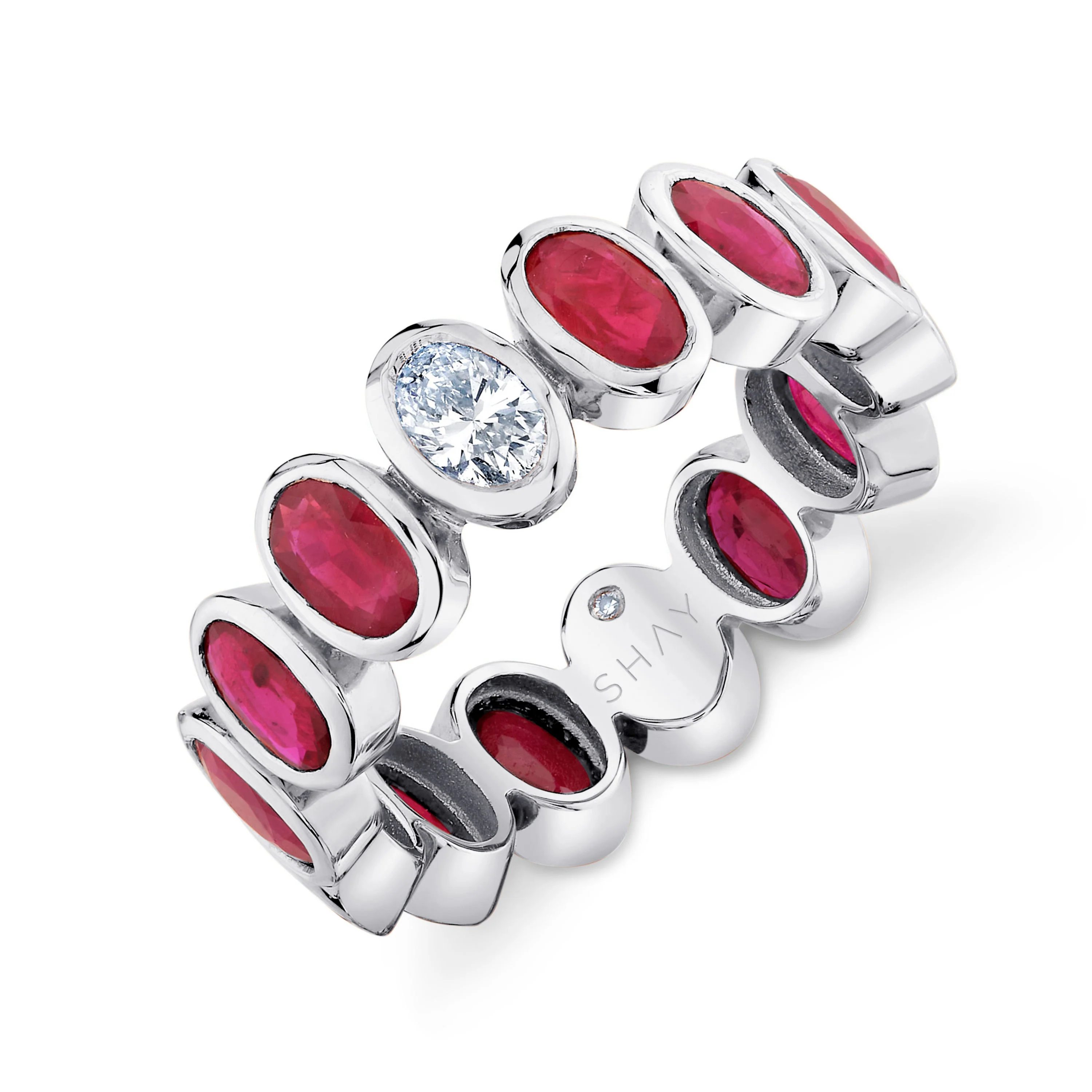 RUBY & DIAMOND OVAL BEZEL BAND - Image 4