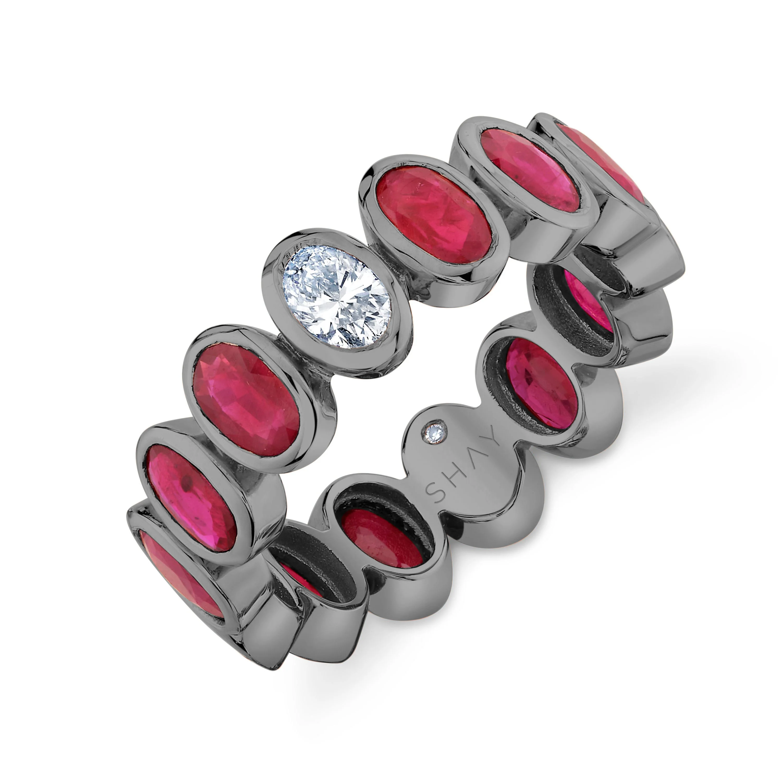 RUBY & DIAMOND OVAL BEZEL BAND - Image 5