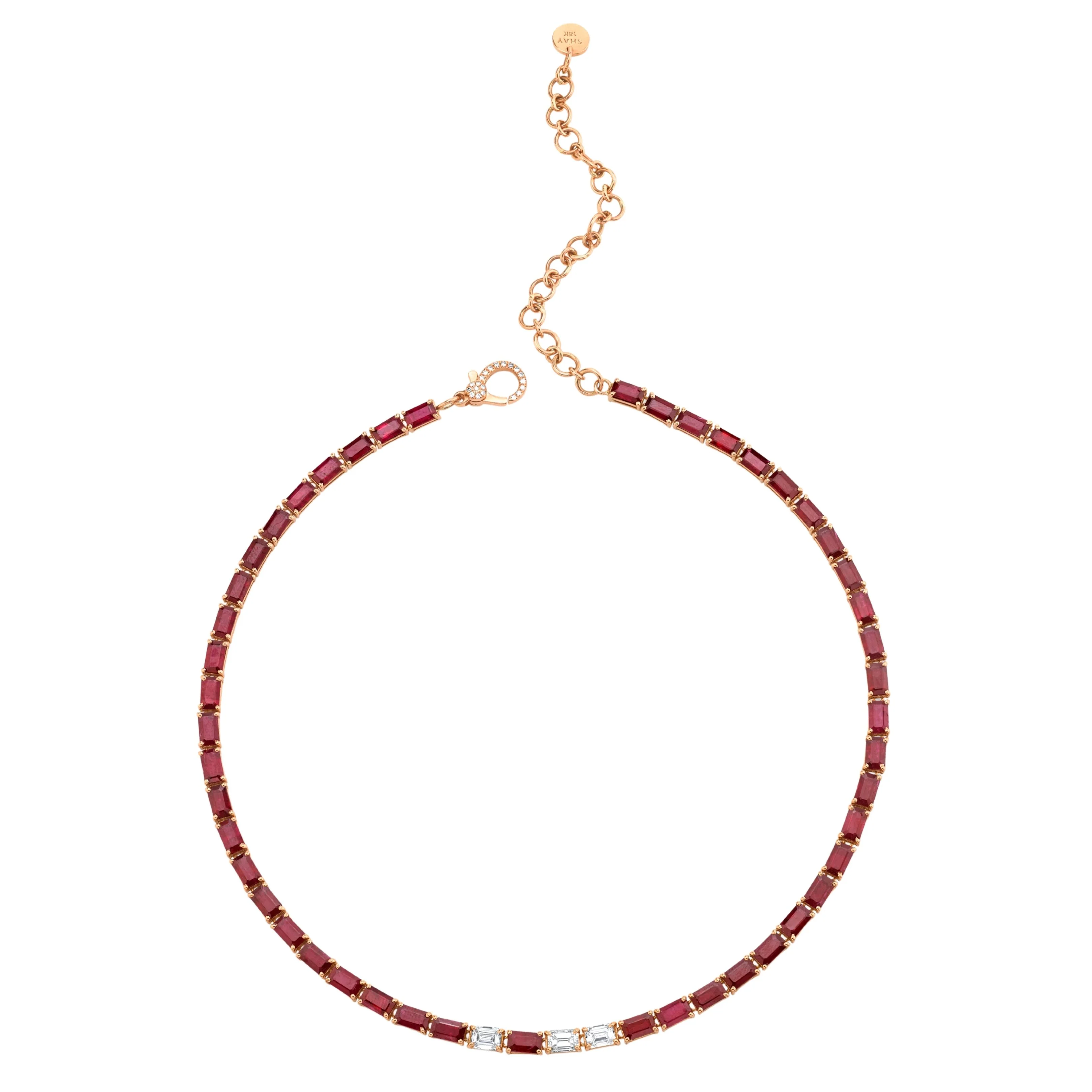RUBY & DIAMOND TENNIS NECKLACE - Image 3