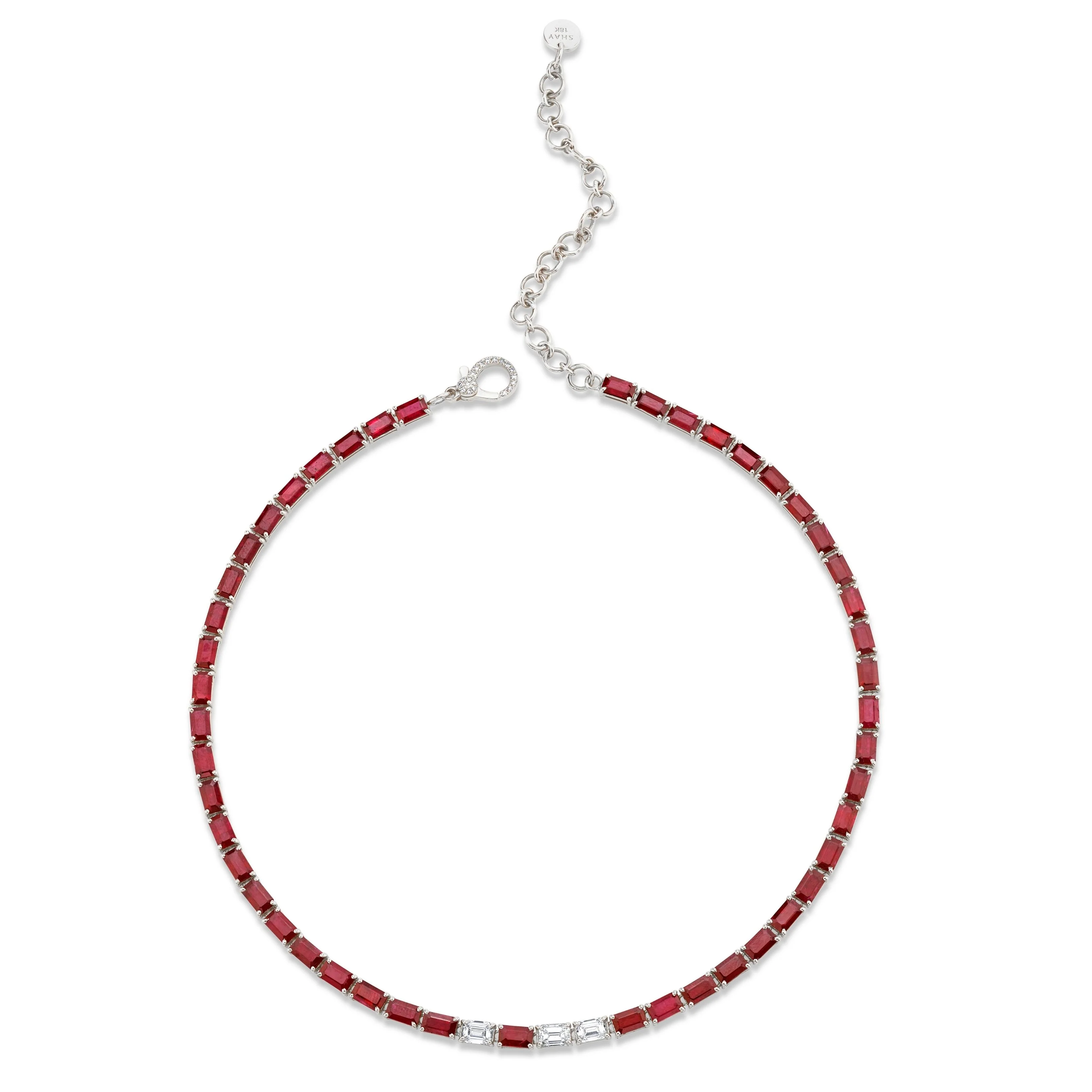 RUBY & DIAMOND TENNIS NECKLACE - Image 4