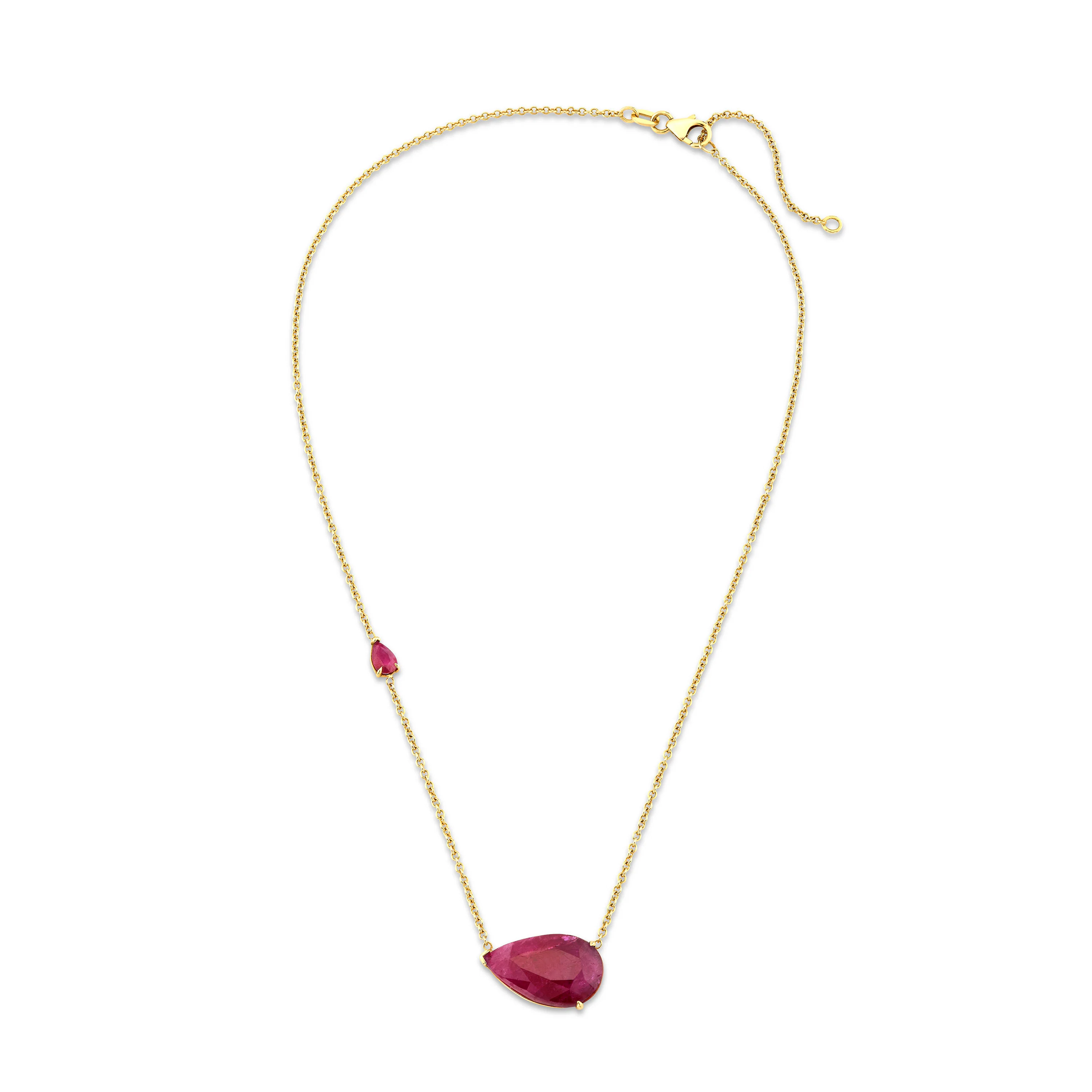 RUBY EAST WEST PEAR NECKLACE - Image 3