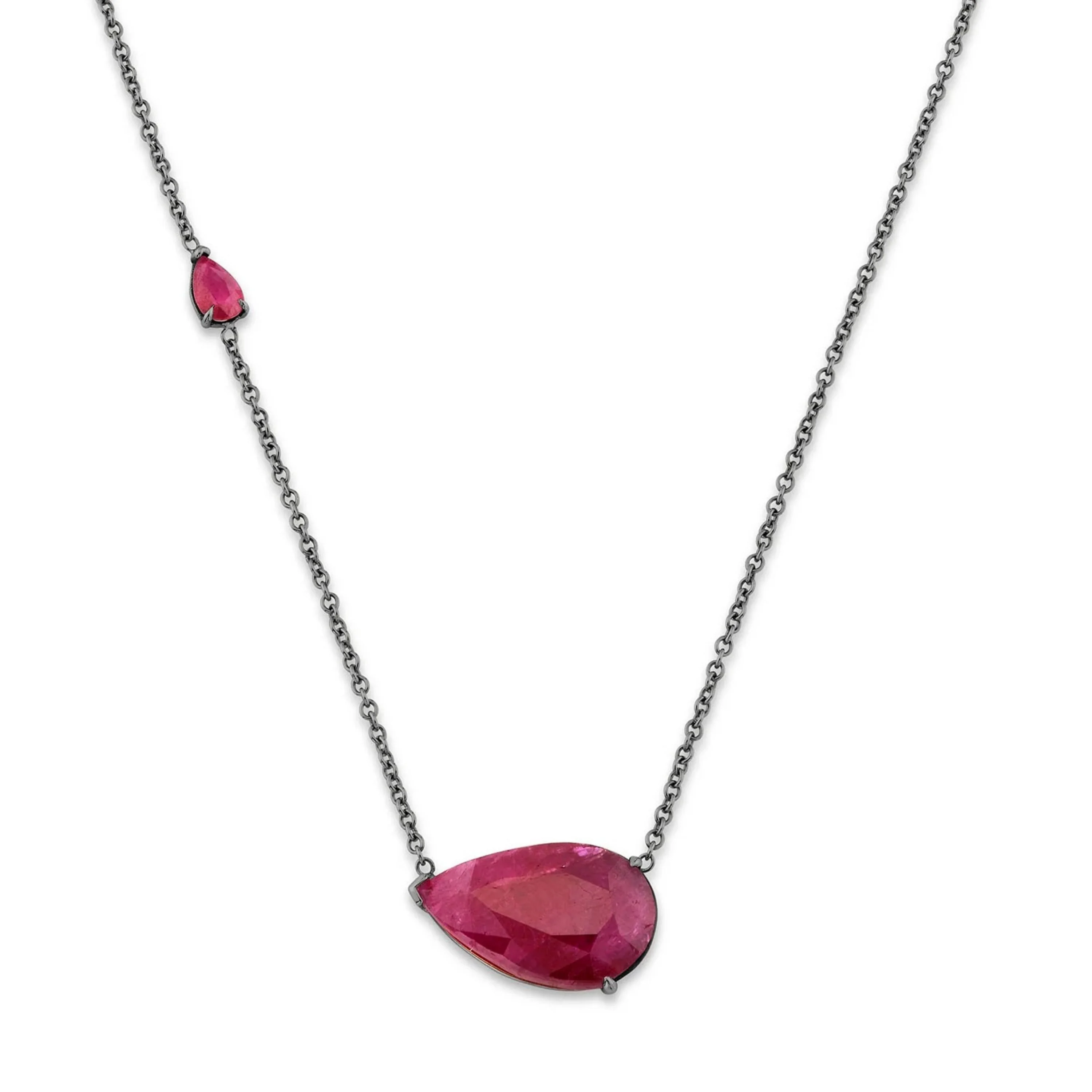 RUBY EAST WEST PEAR NECKLACE - Image 8