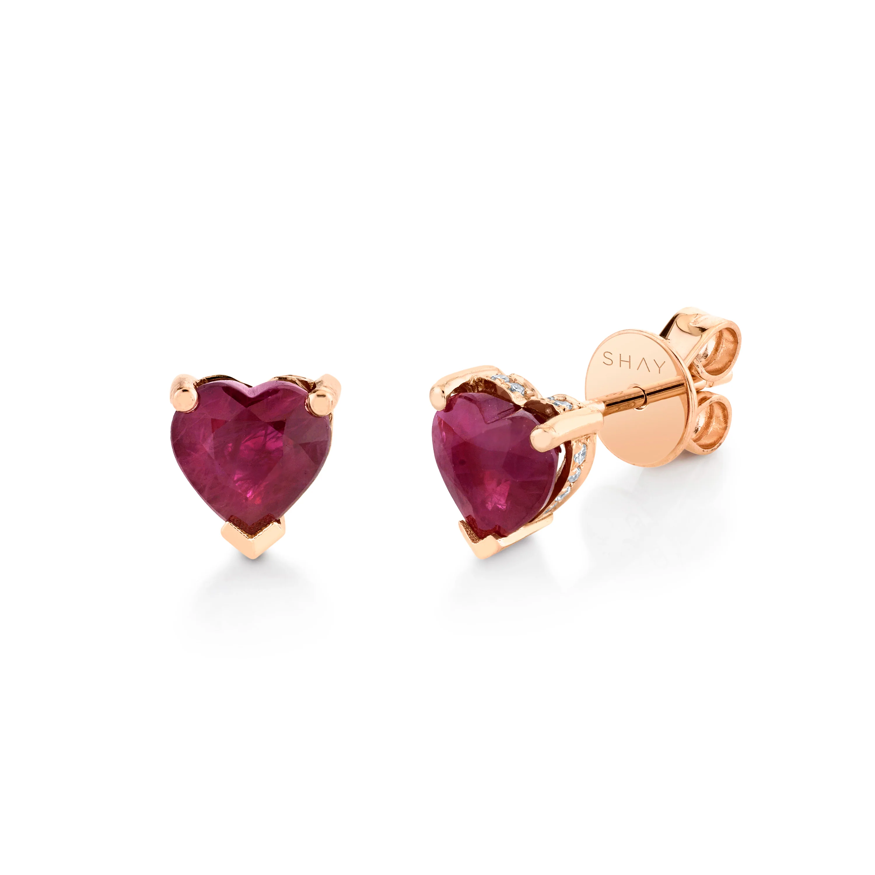 RUBY HEART HALO STUDS - Image 2