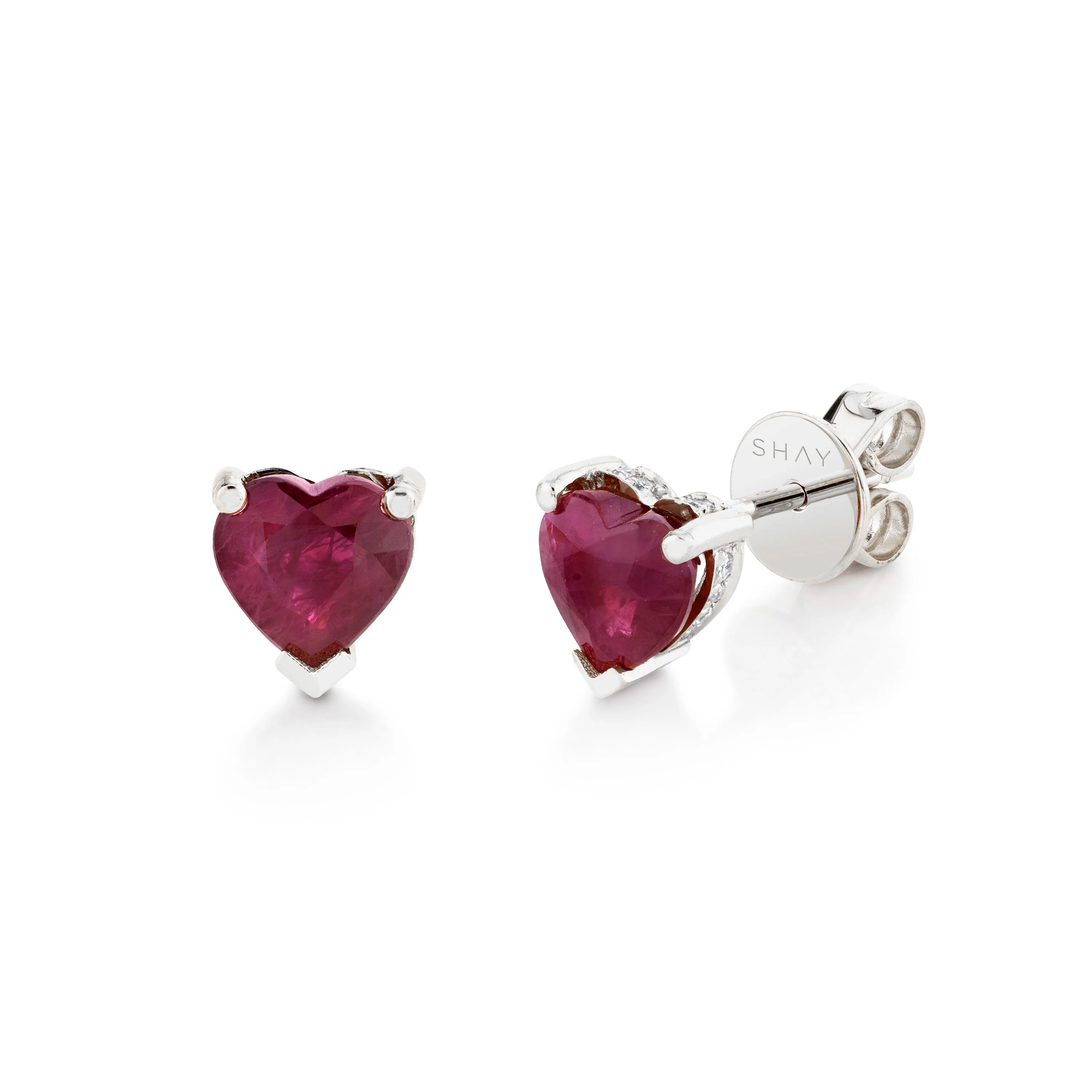RUBY HEART HALO STUDS - Image 3