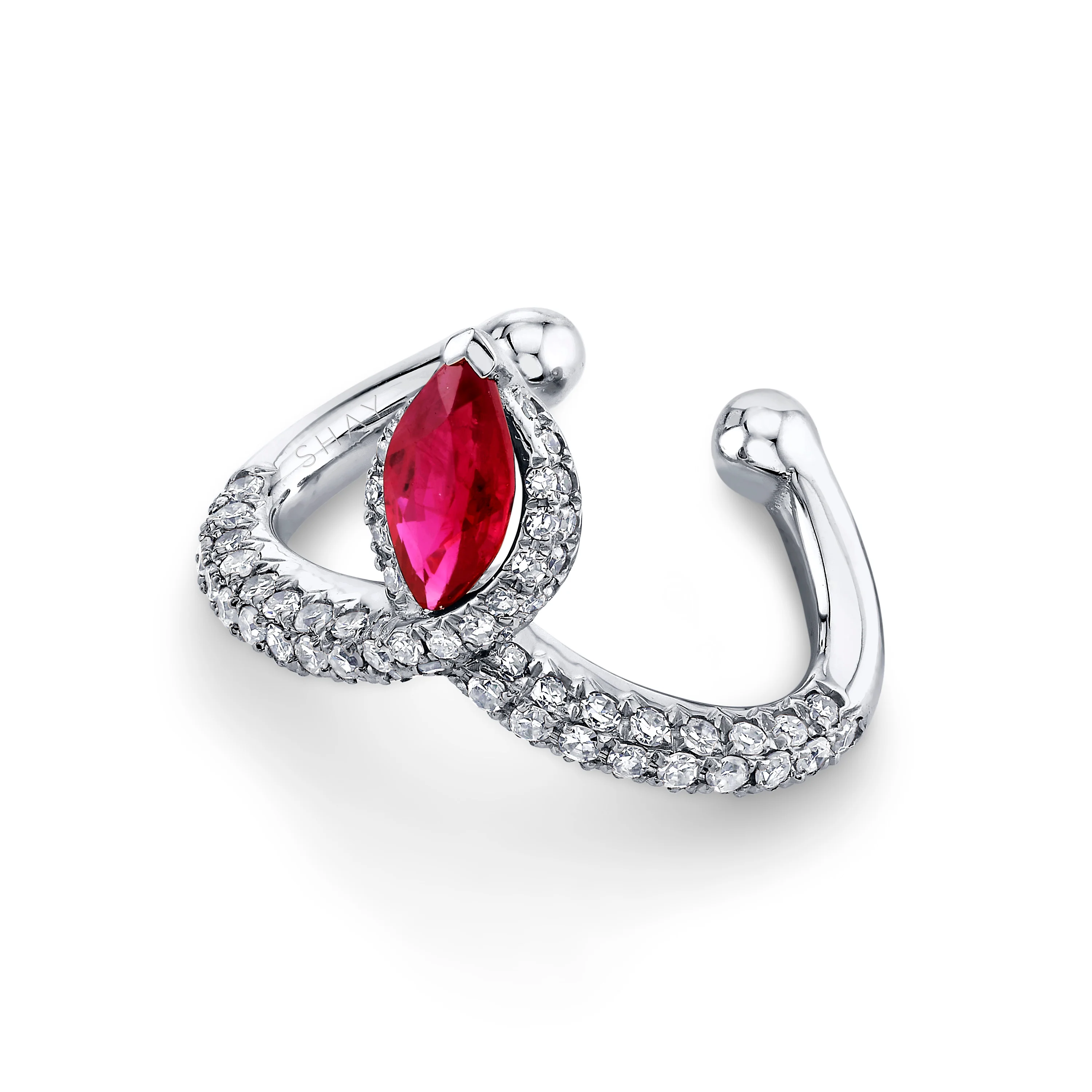 RUBY MARQUISE CHEVRON EAR CUFF - Image 4