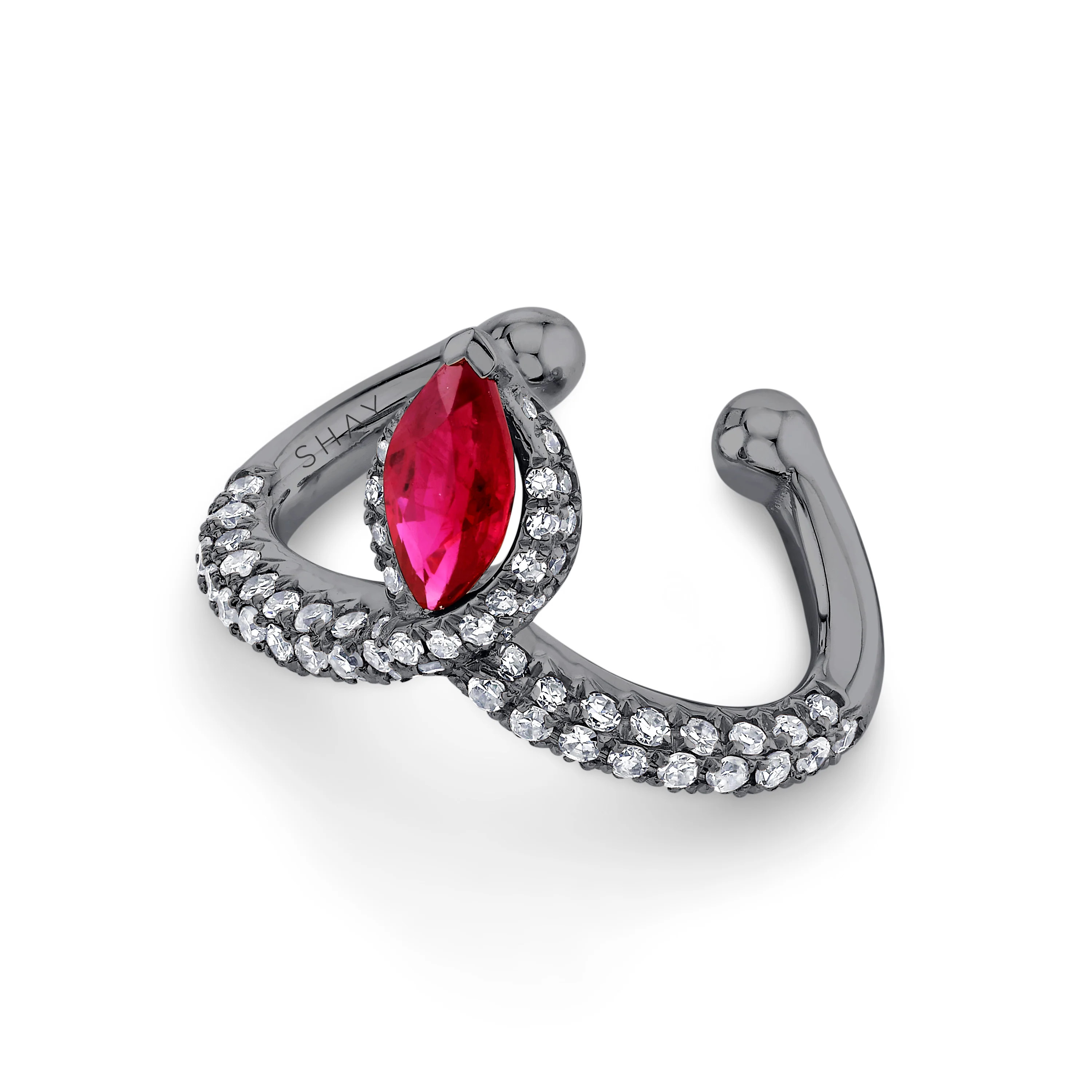 RUBY MARQUISE CHEVRON EAR CUFF - Image 5