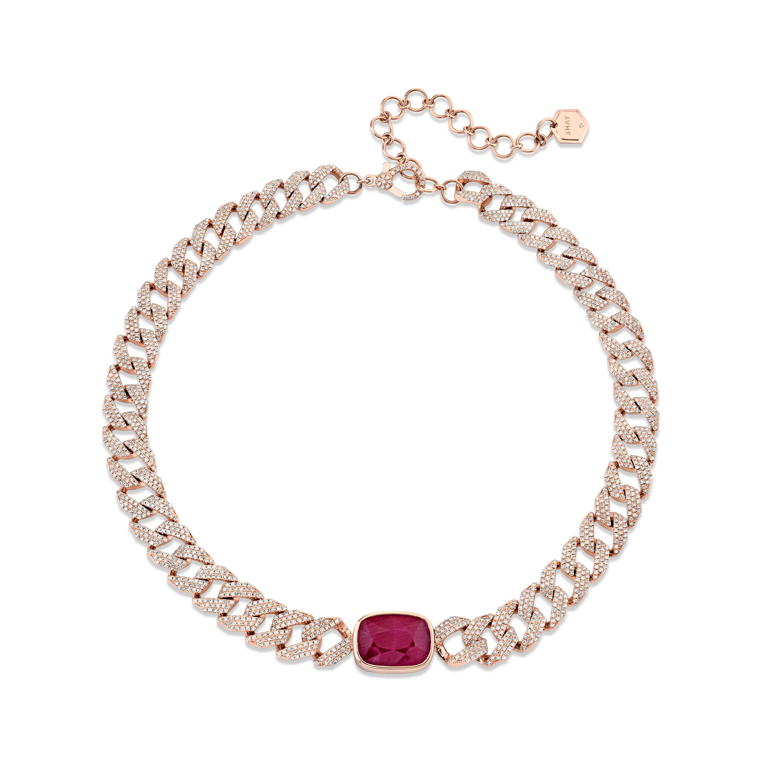 RUBY PAVE DIAMOND GEO LINK CHOKER - Image 2