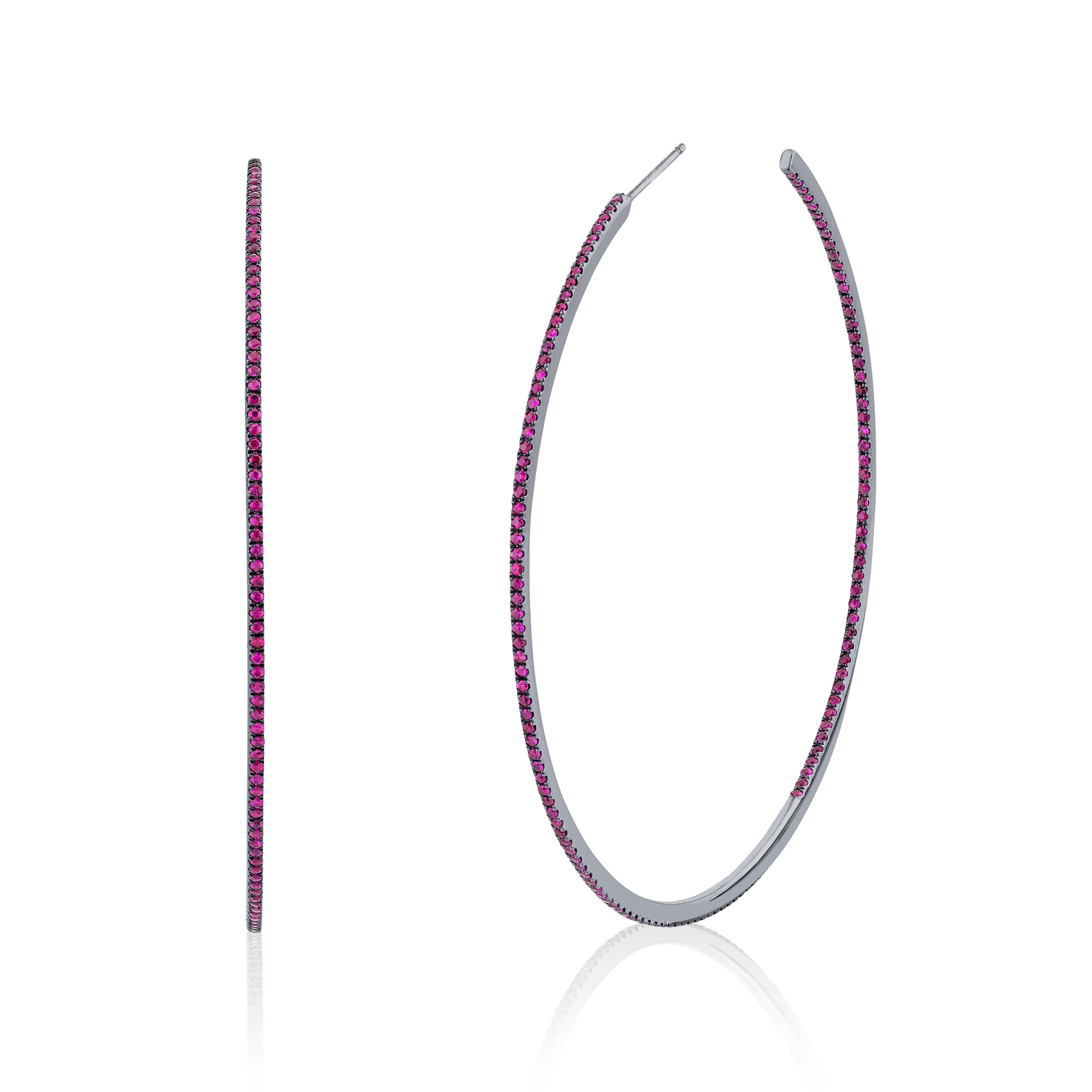 RUBY PAVE XL HOOPS - Image 3