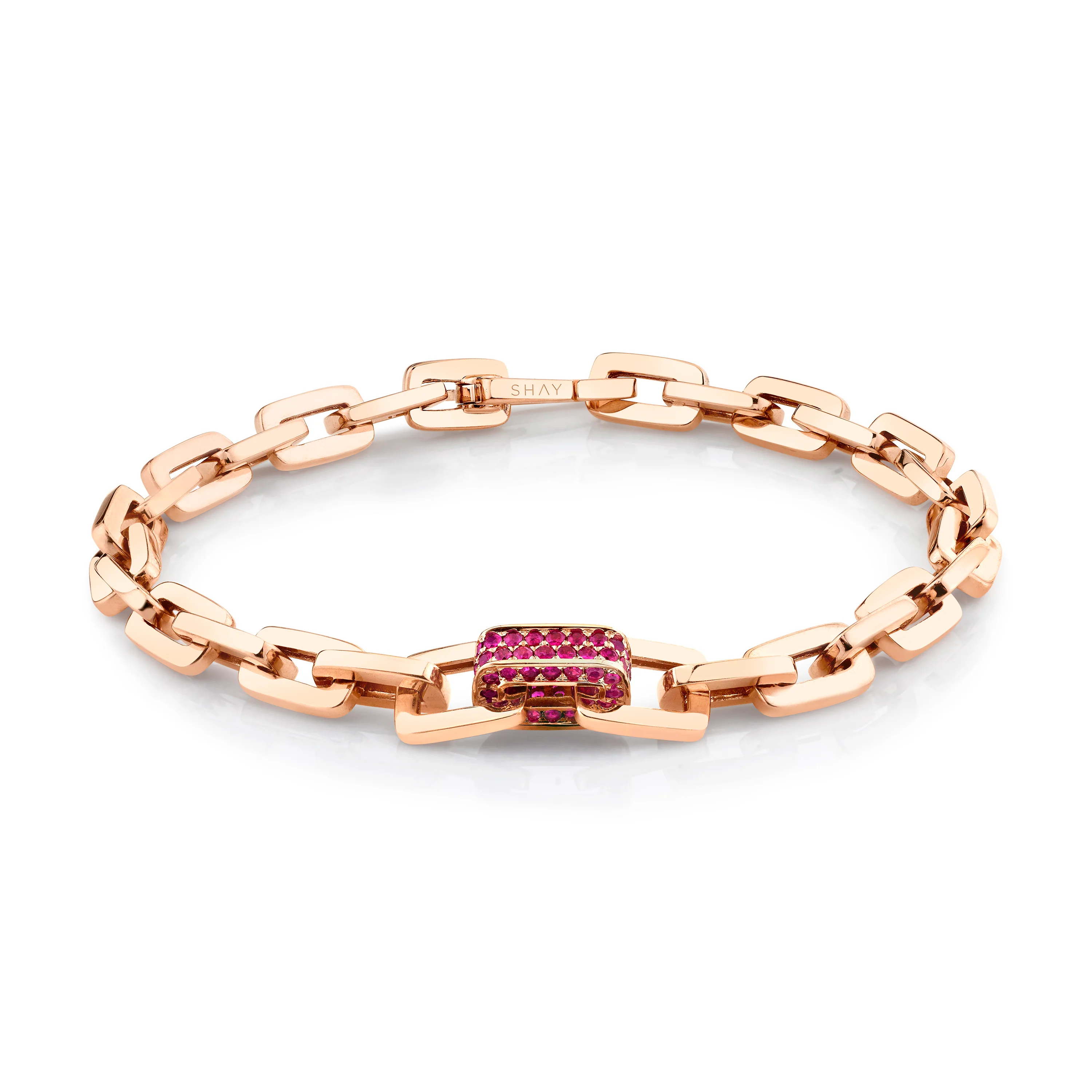 MEN'S RUBY SINGLE DECO LINK BRACELET - Image 3
