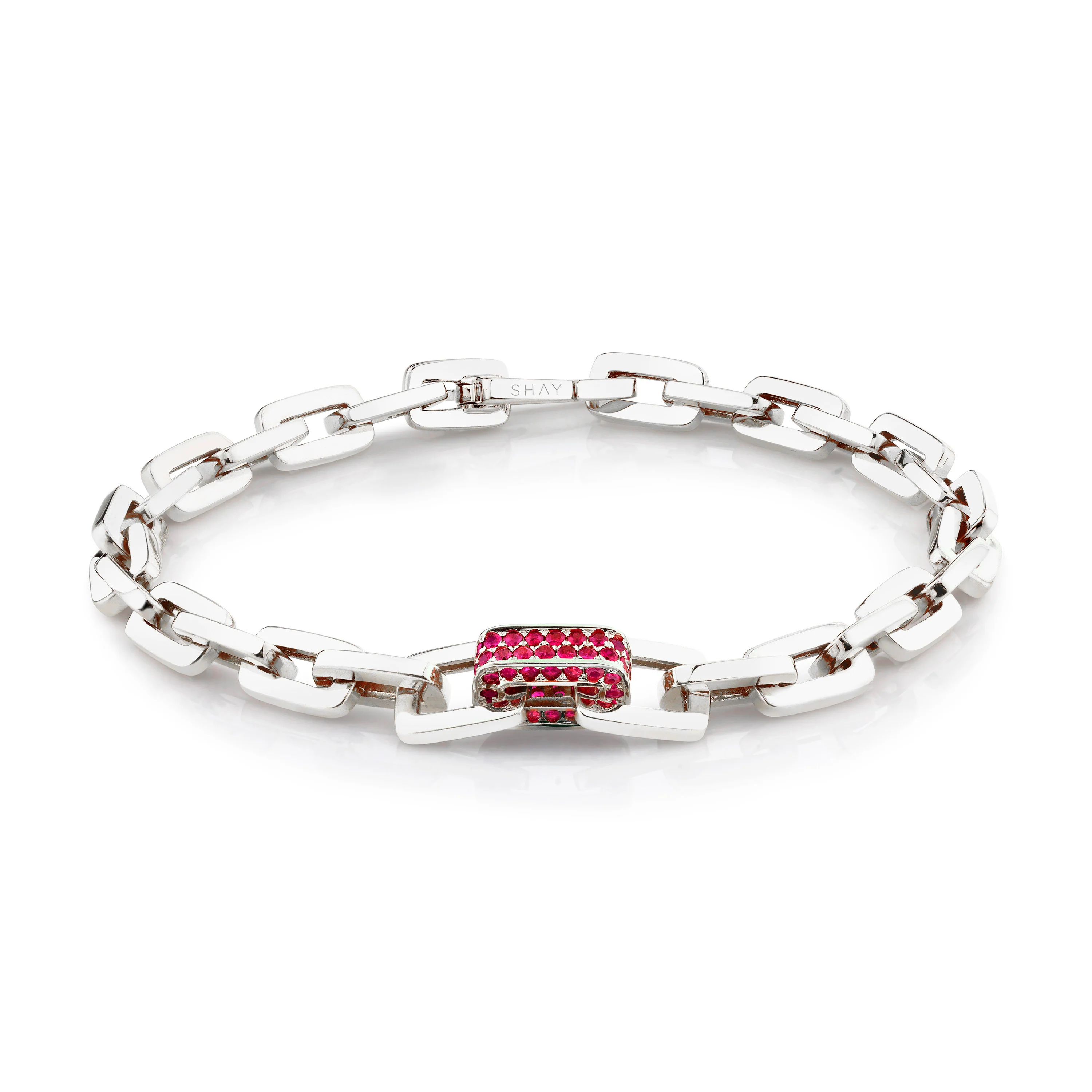 MEN'S RUBY SINGLE DECO LINK BRACELET - Image 4