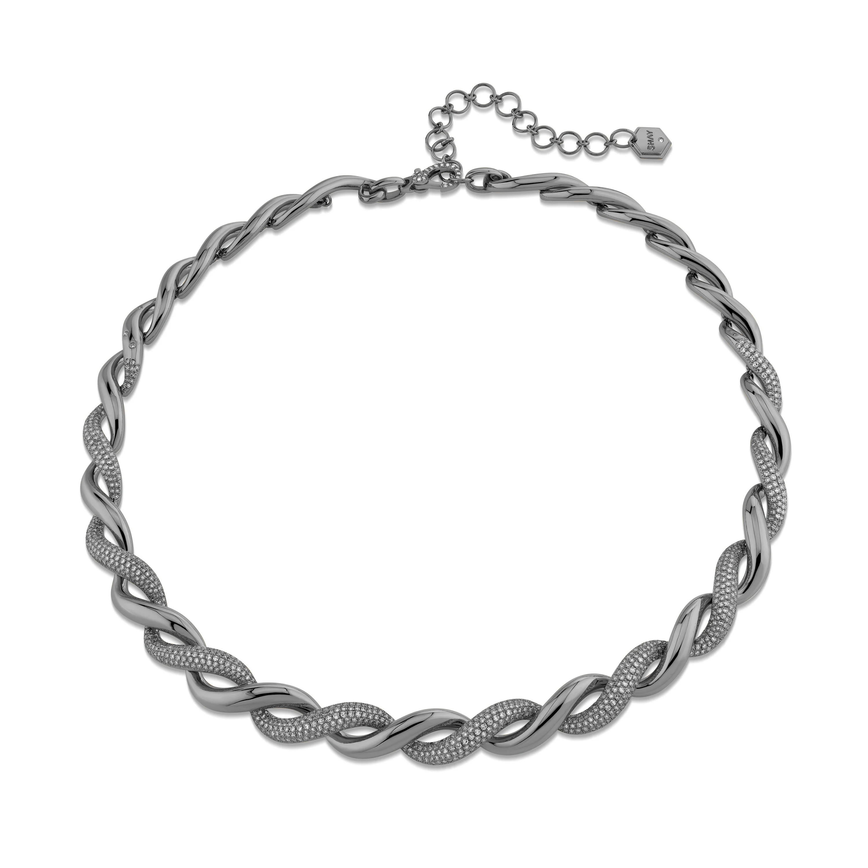 DIAMOND SCULPTED WAVE NECKLACE - Image 5