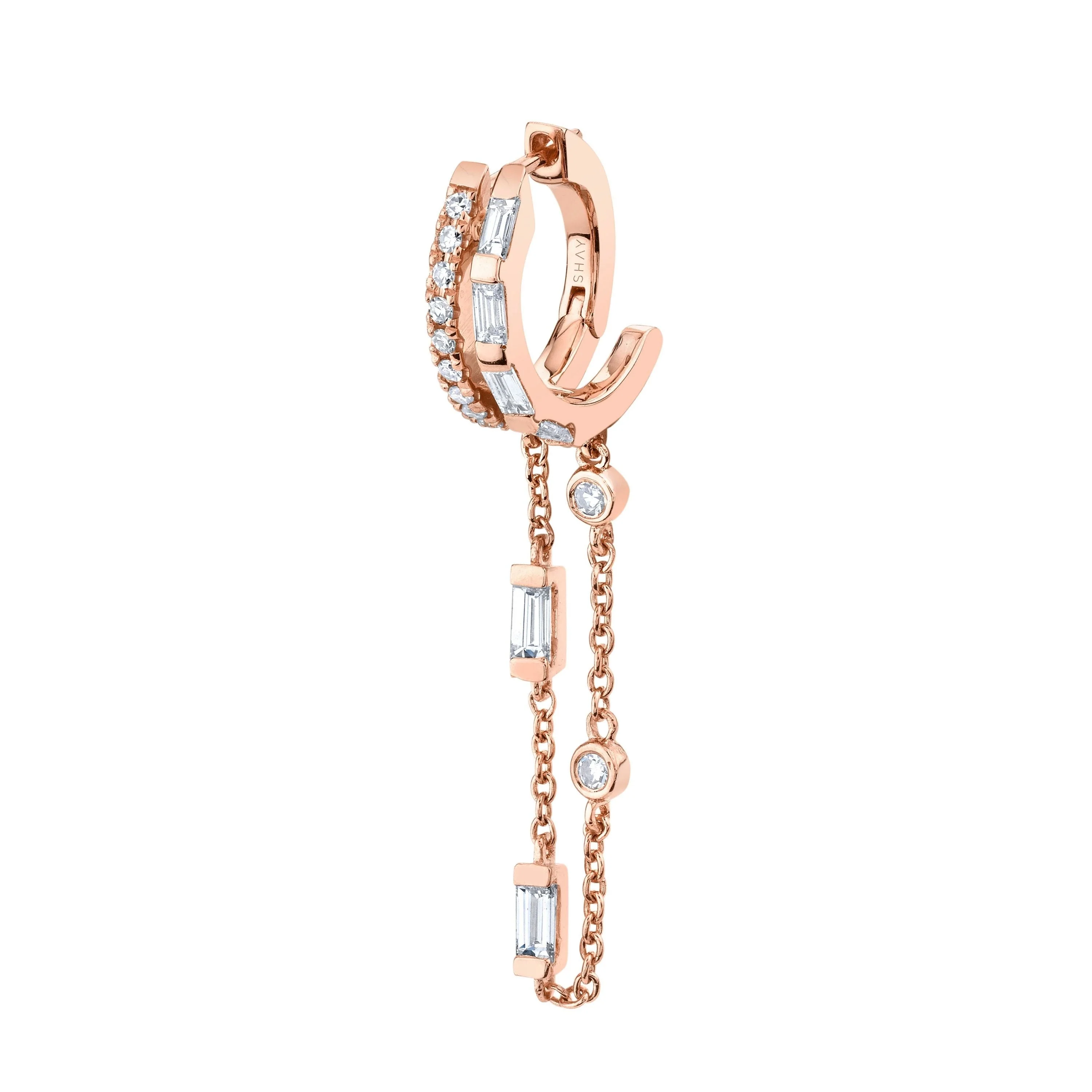 SINGLE DIAMOND DOUBLE FRINGE HUGGIE - Image 5