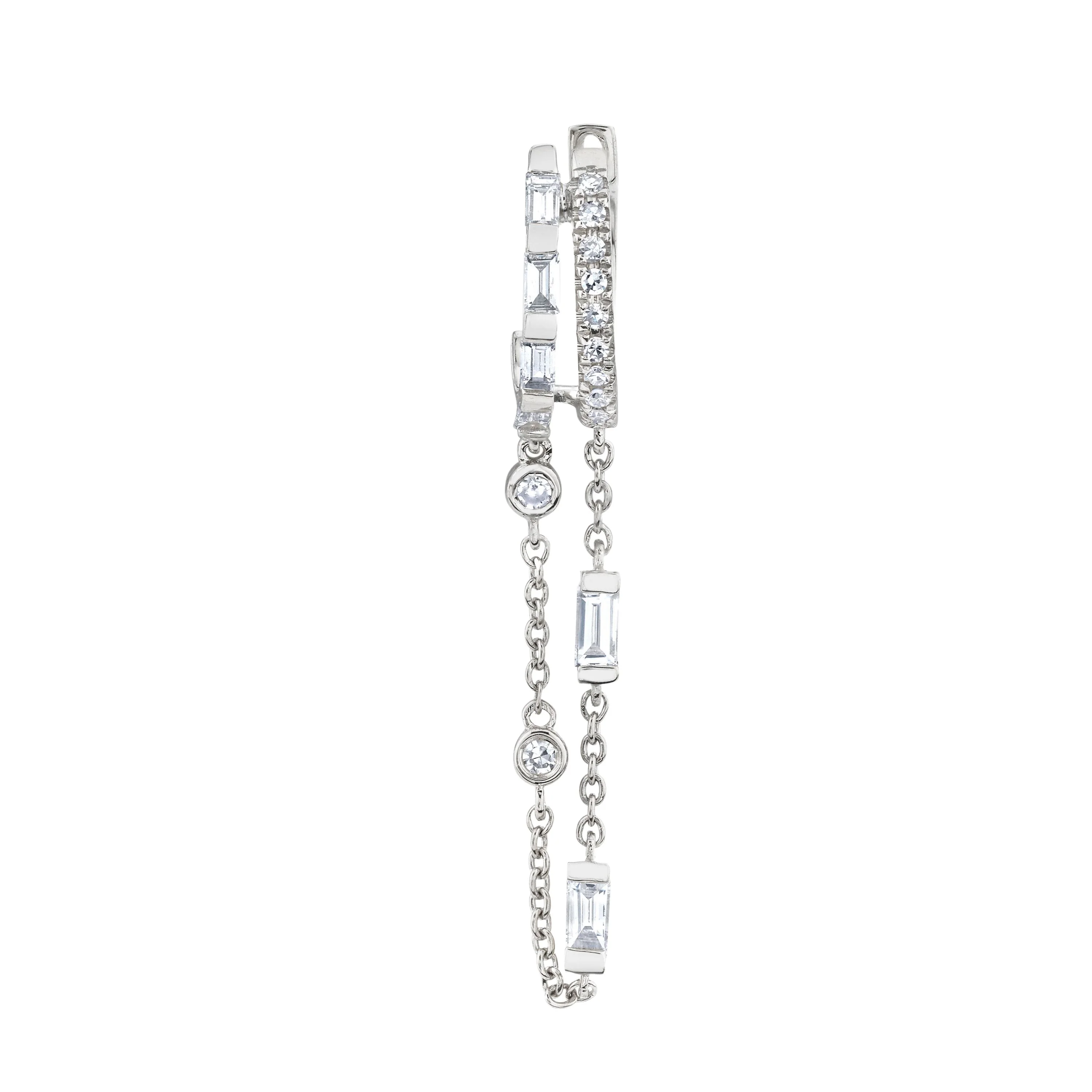 SINGLE DIAMOND DOUBLE FRINGE HUGGIE - Image 6