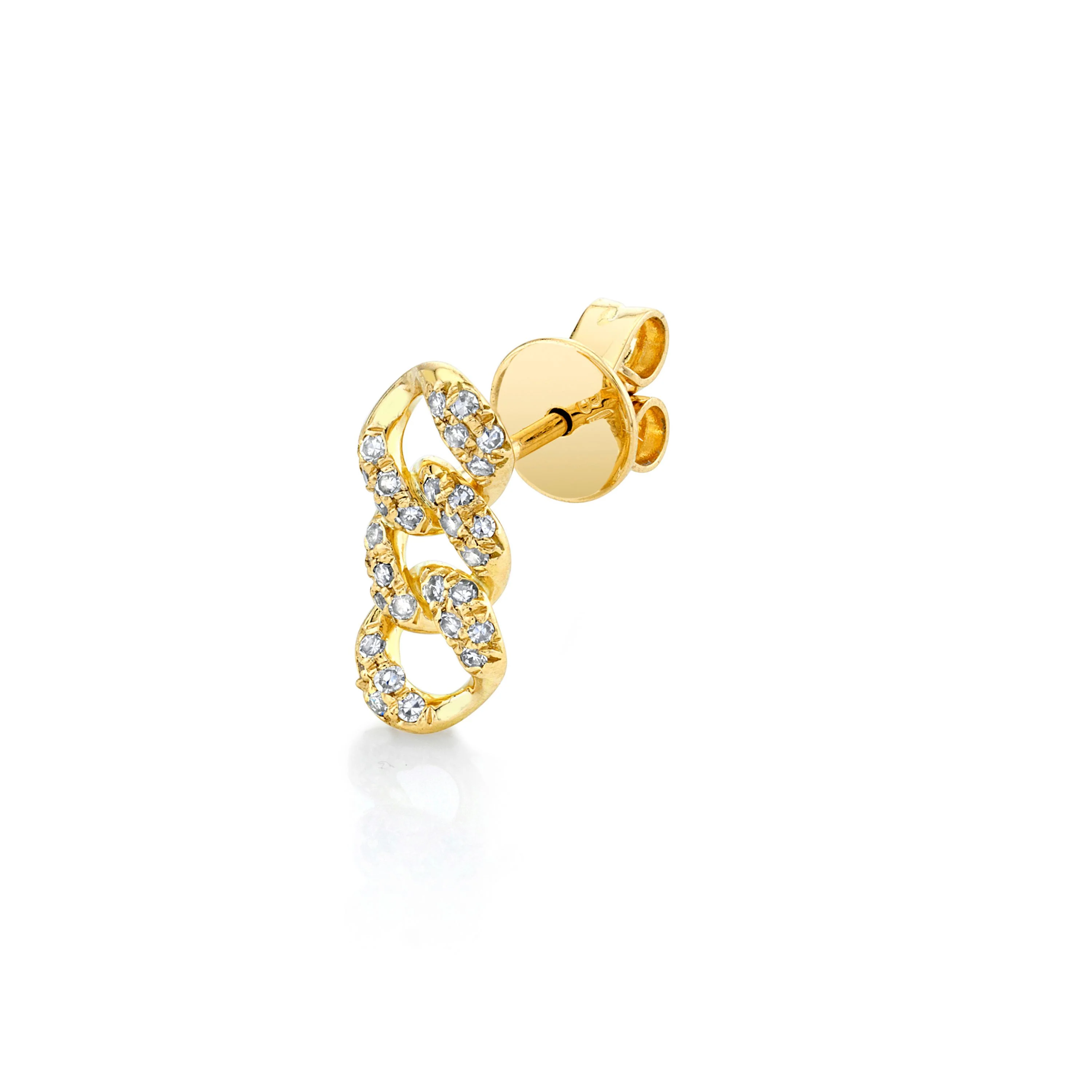 SINGLE DIAMOND PAVE LINK STUD - Image 3