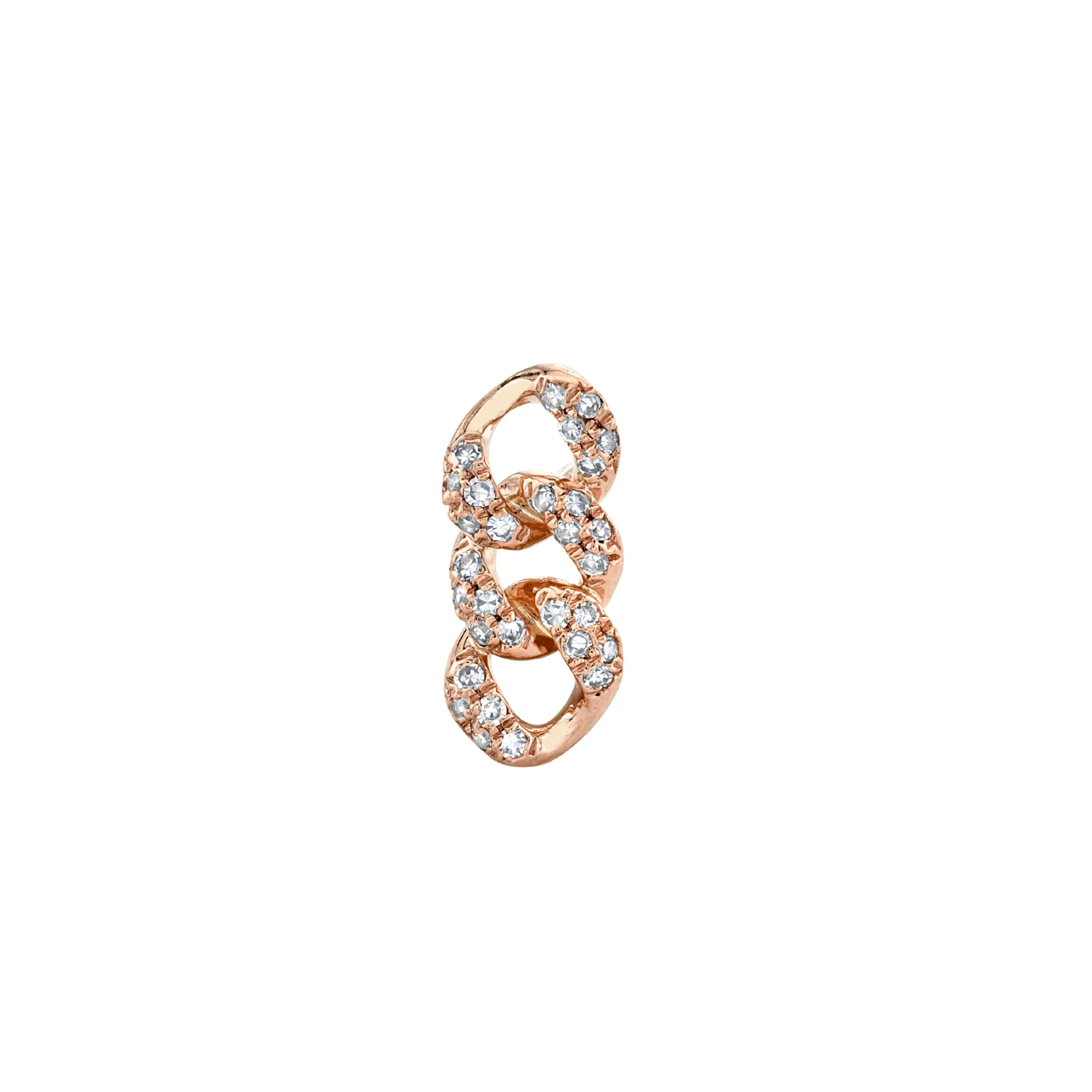 SINGLE DIAMOND PAVE LINK STUD - Image 5