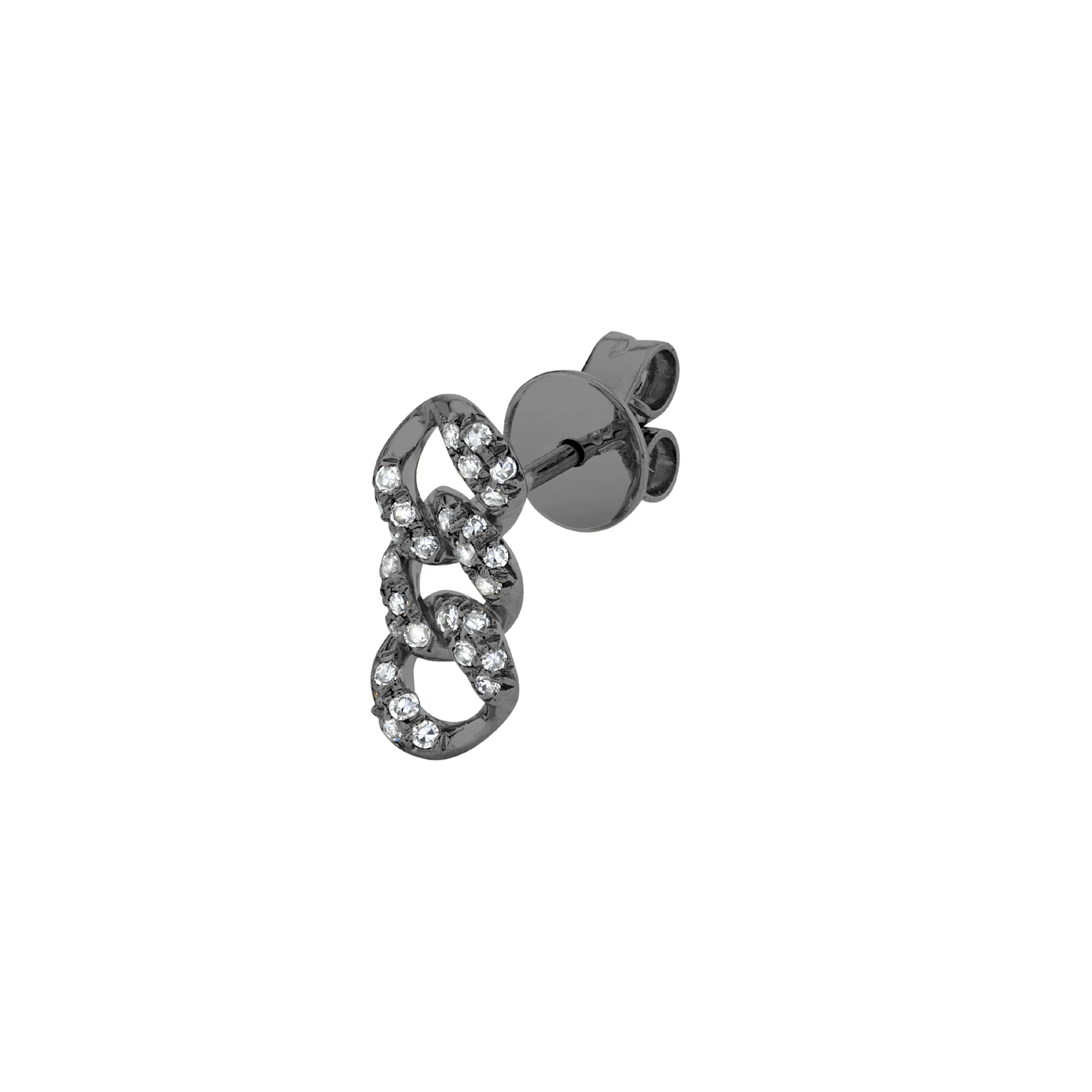 SINGLE DIAMOND PAVE LINK STUD - Image 7