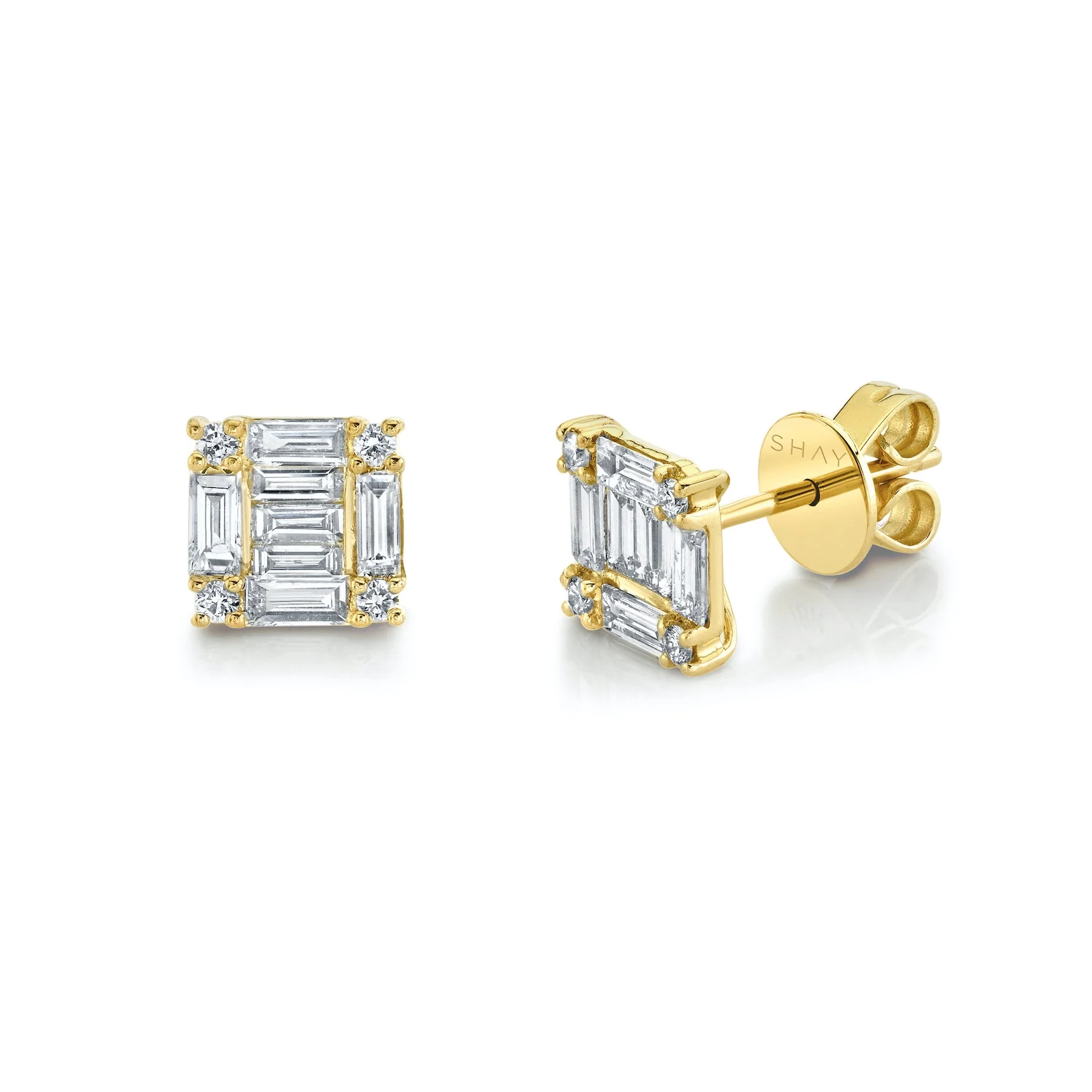 SINGLE DIAMOND SQUARE STACKED STUD - Image 6