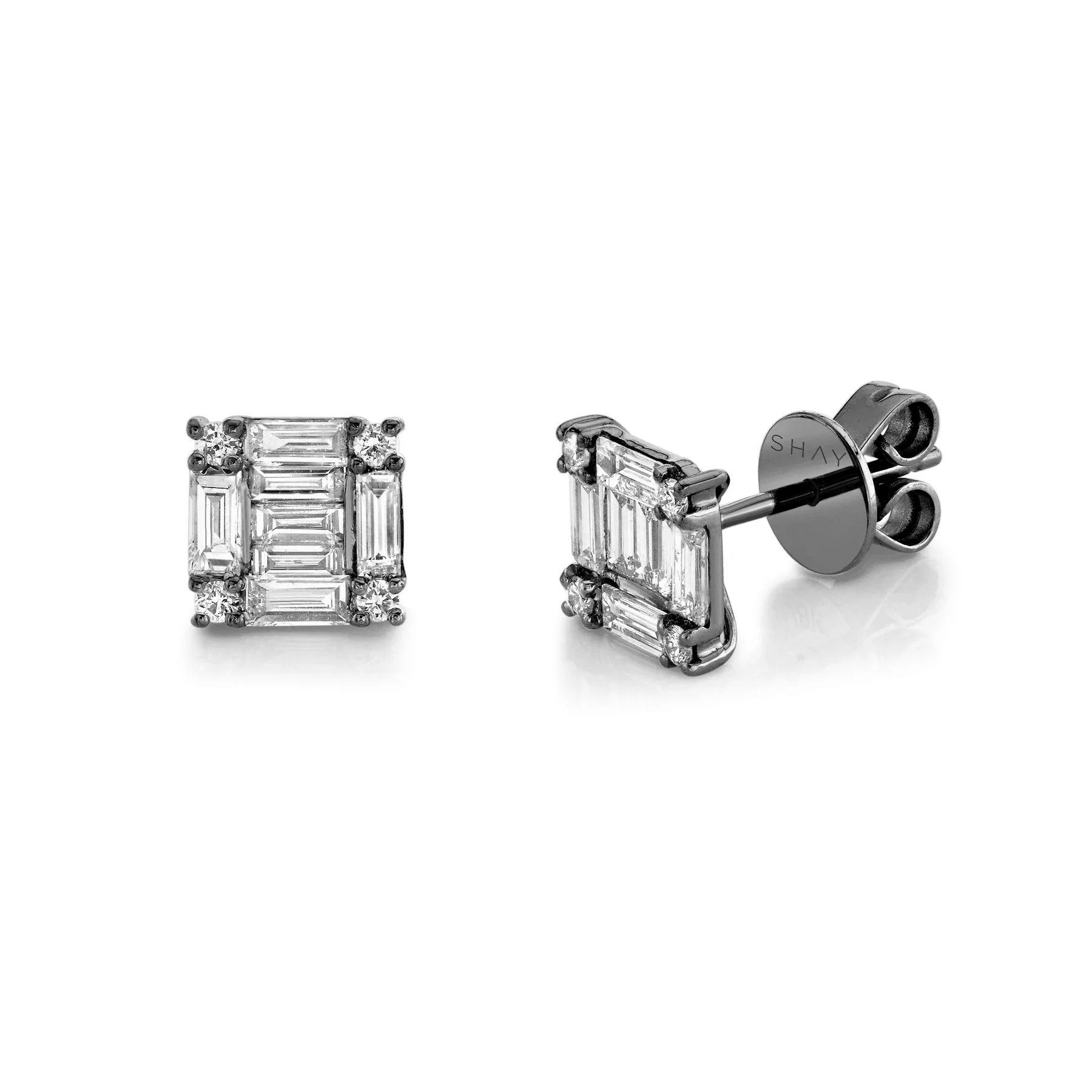 SINGLE DIAMOND SQUARE STACKED STUD - Image 7