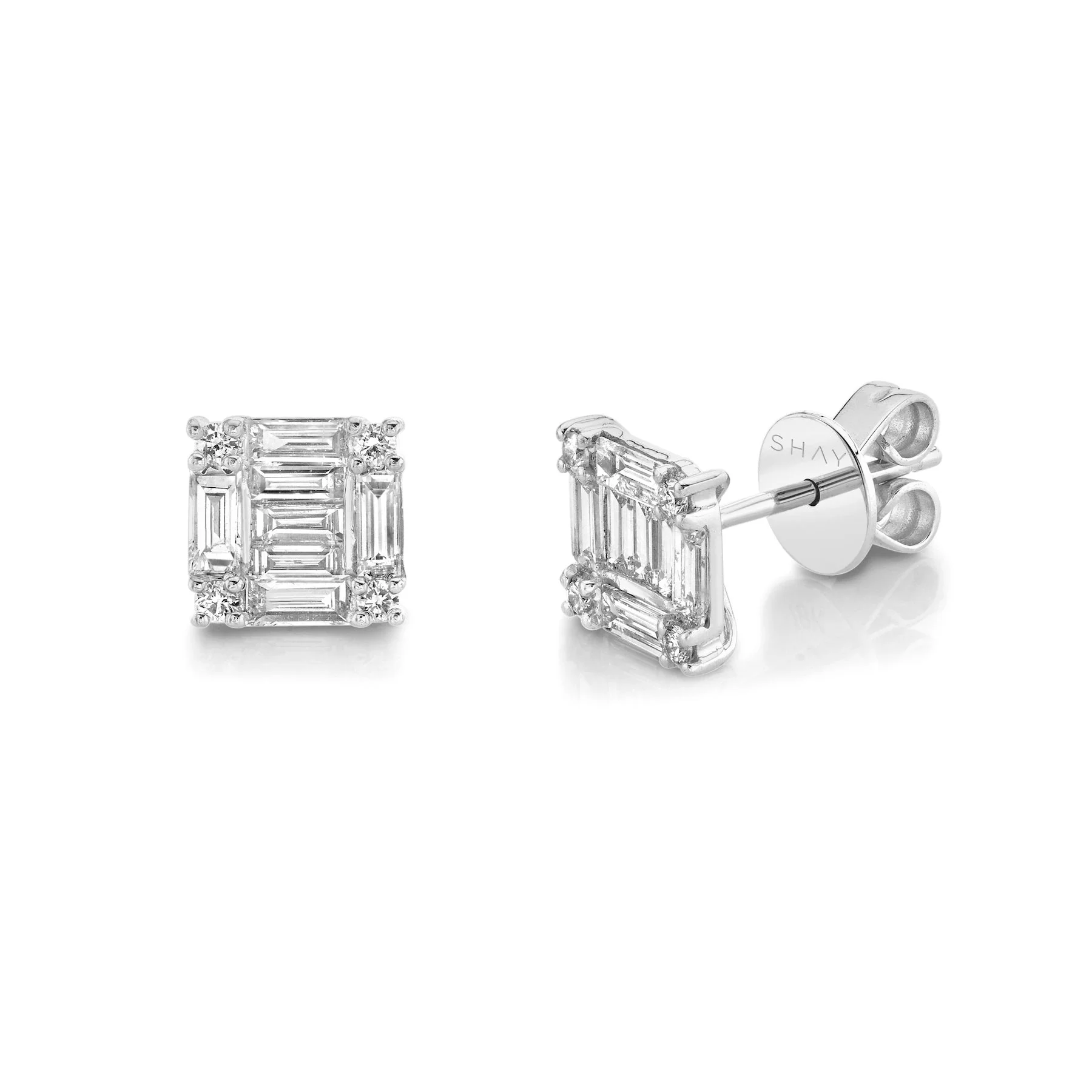 SINGLE DIAMOND SQUARE STACKED STUD - Image 8