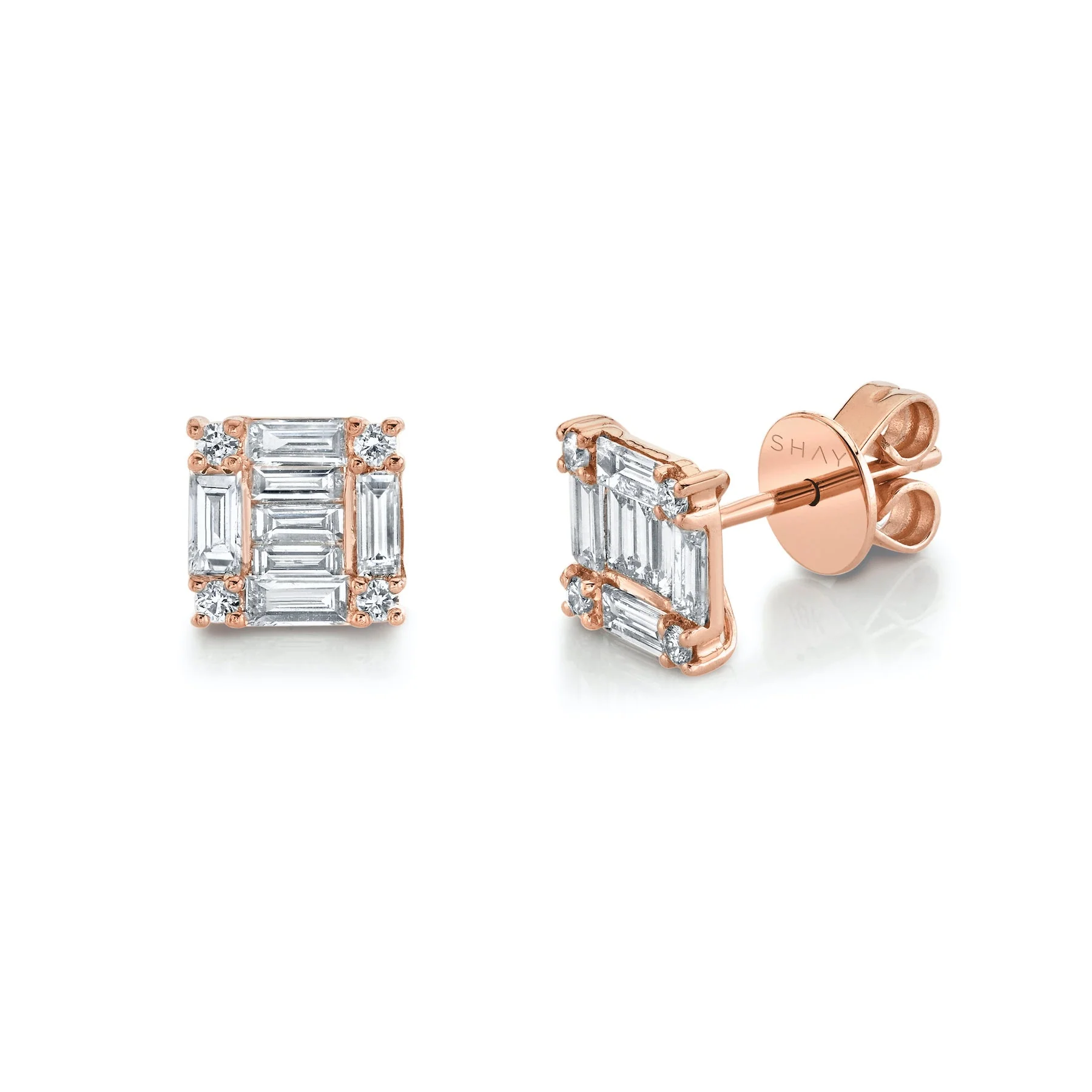 SINGLE DIAMOND SQUARE STACKED STUD - Image 9