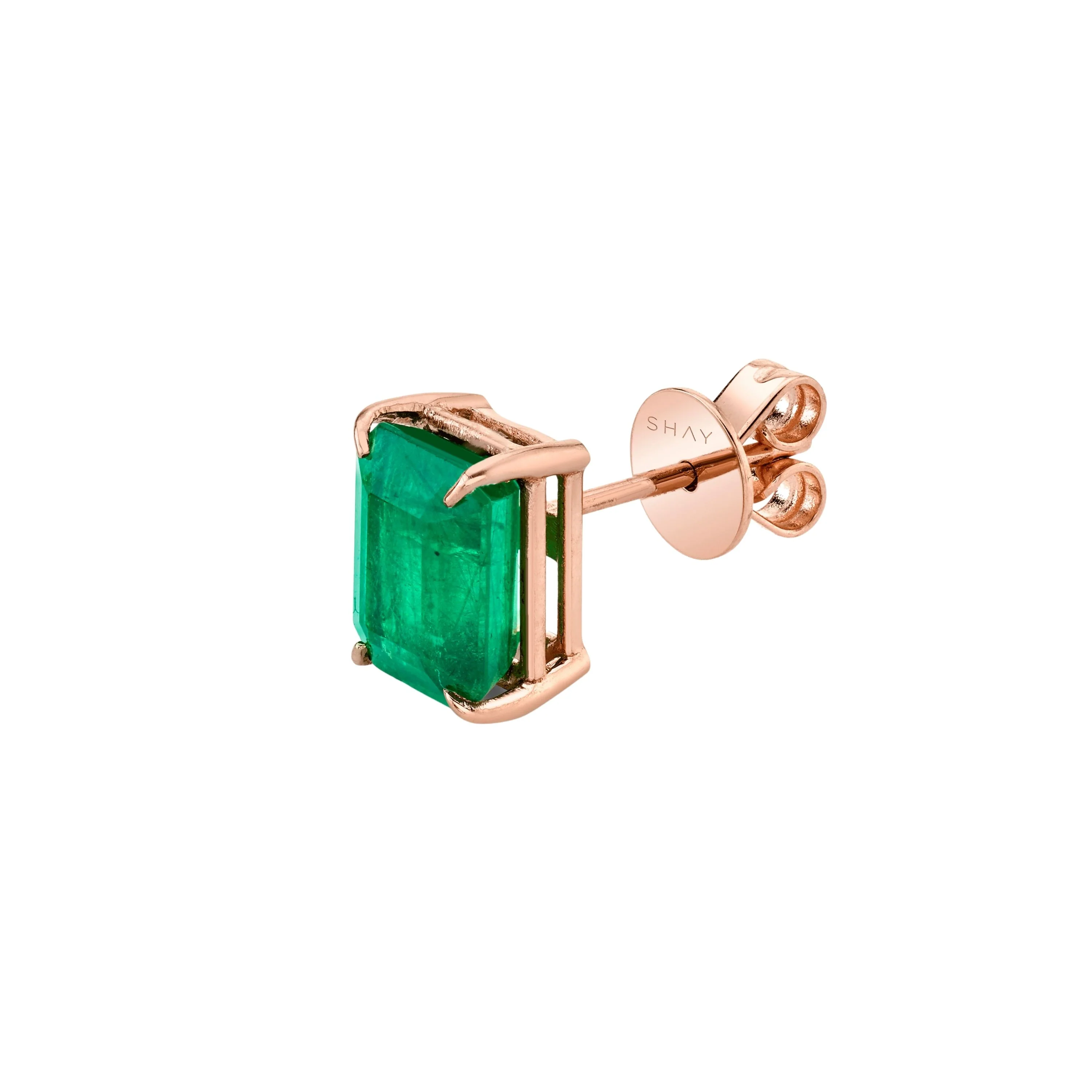 SINGLE EMERALD STUD, 3cts - Image 4