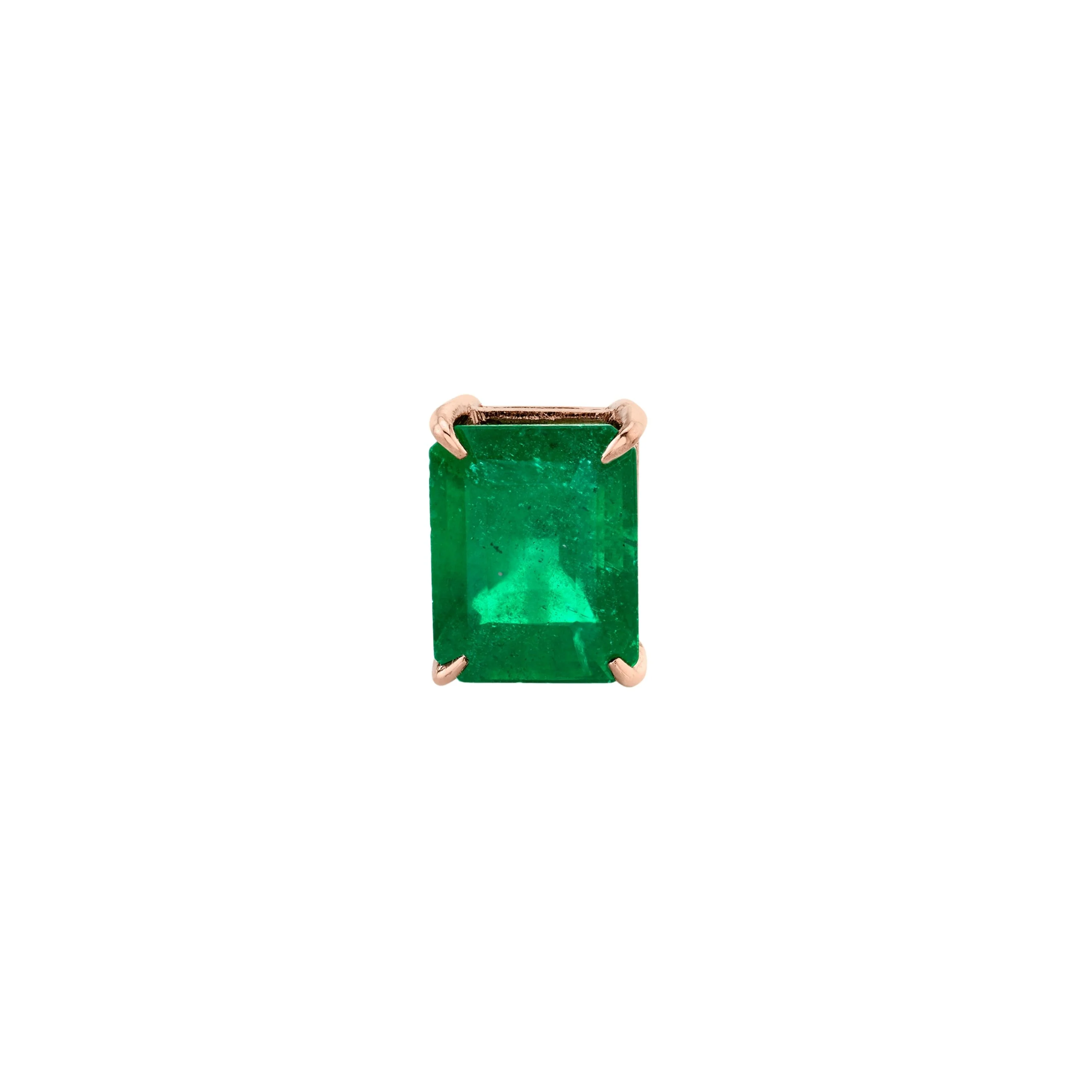 SINGLE EMERALD STUD, 3cts - Image 5