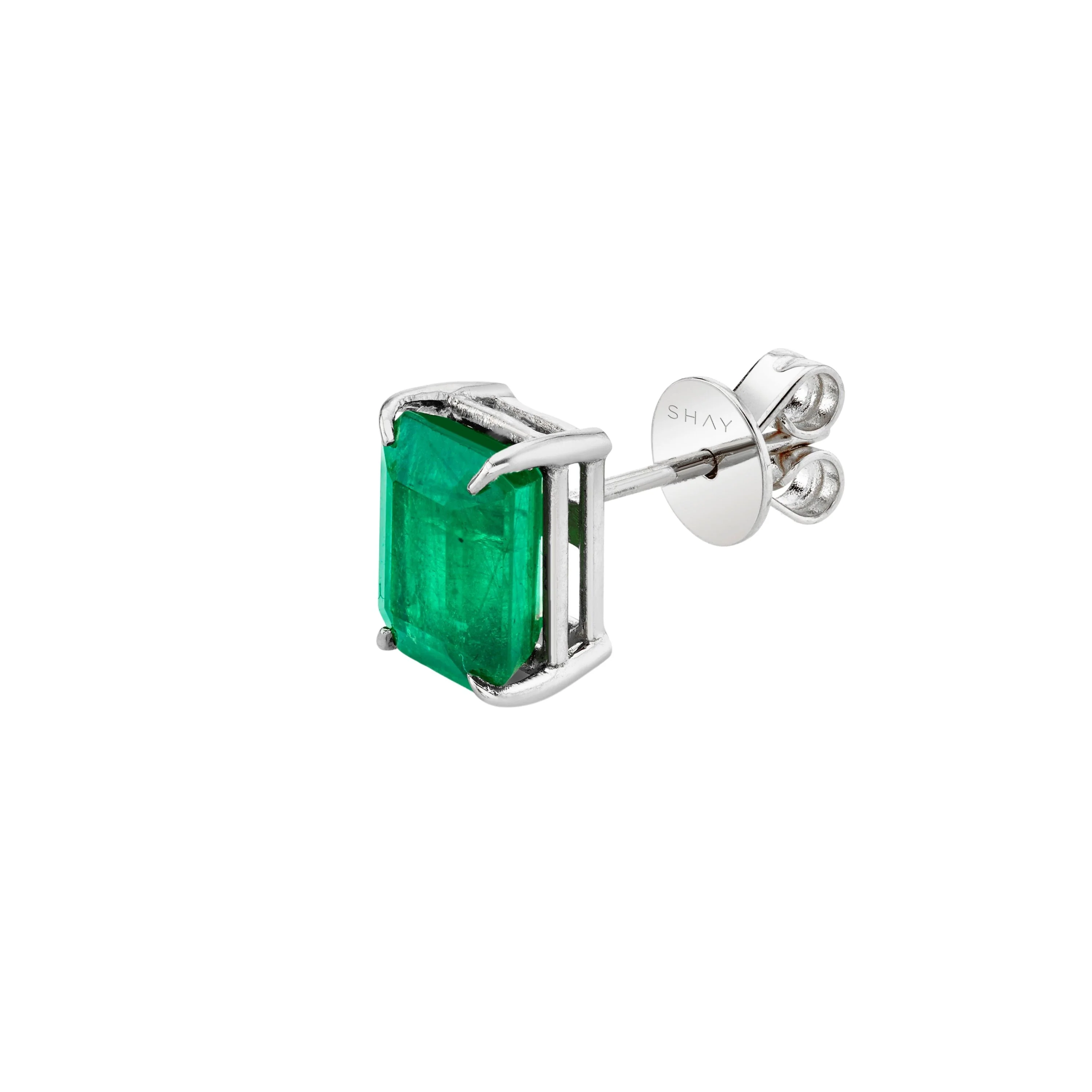SINGLE EMERALD STUD, 3cts - Image 6