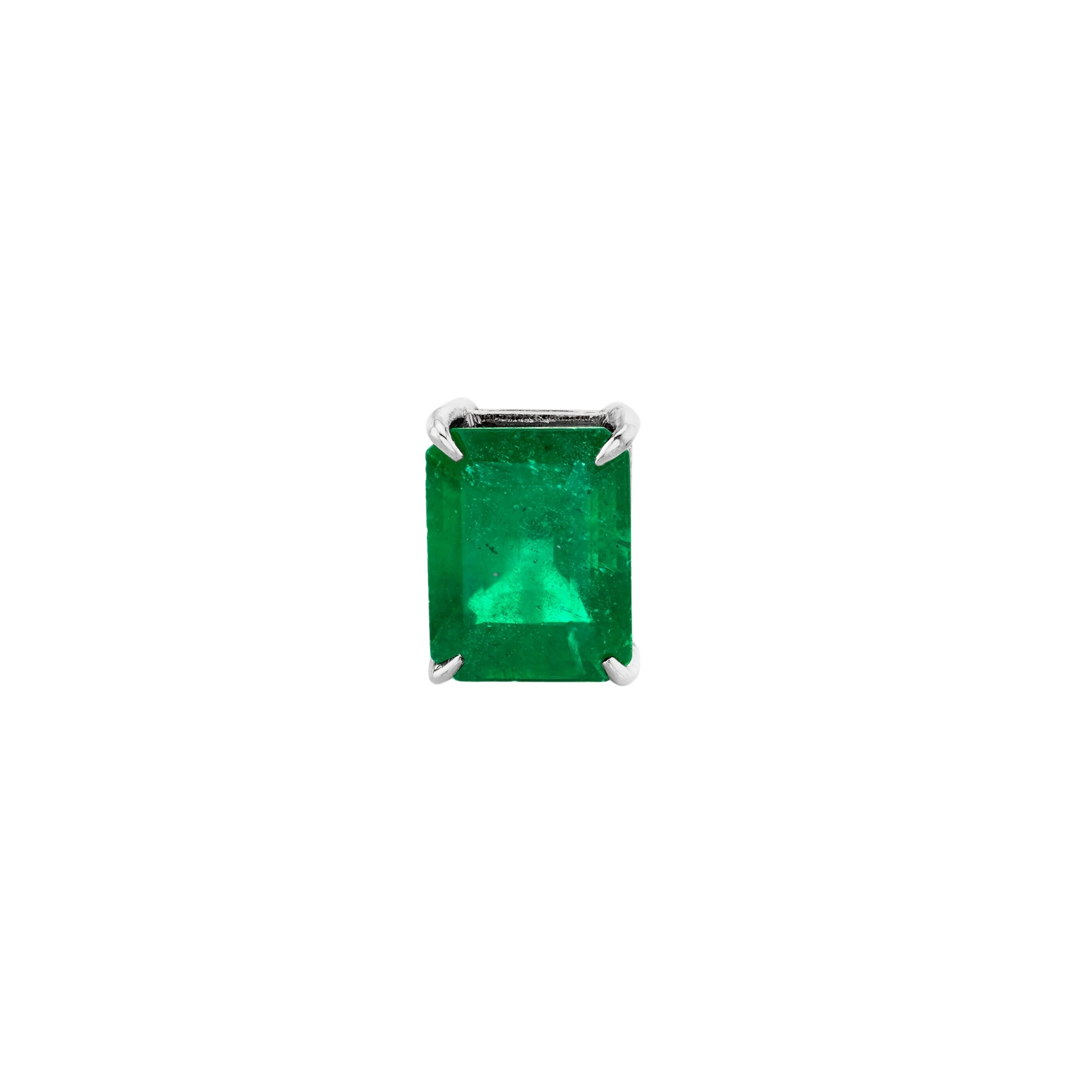 SINGLE EMERALD STUD, 3cts - Image 7