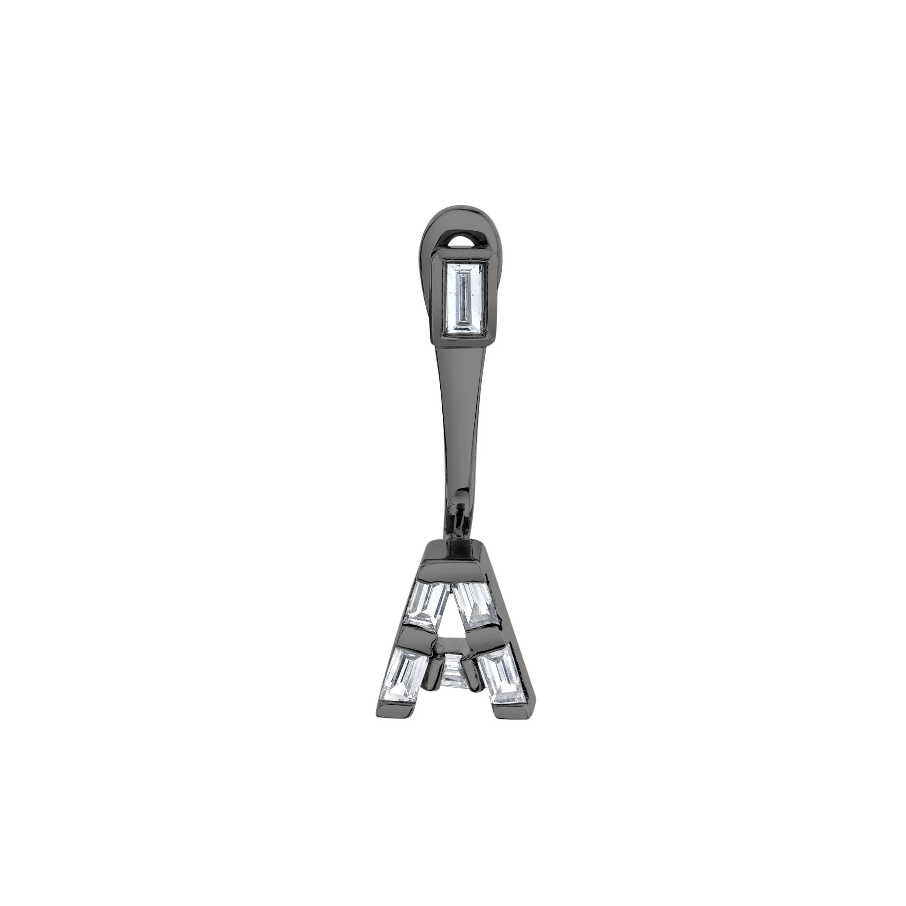 DIAMOND BAGUETTE SINGLE INITIAL EAR JACKET - Image 4