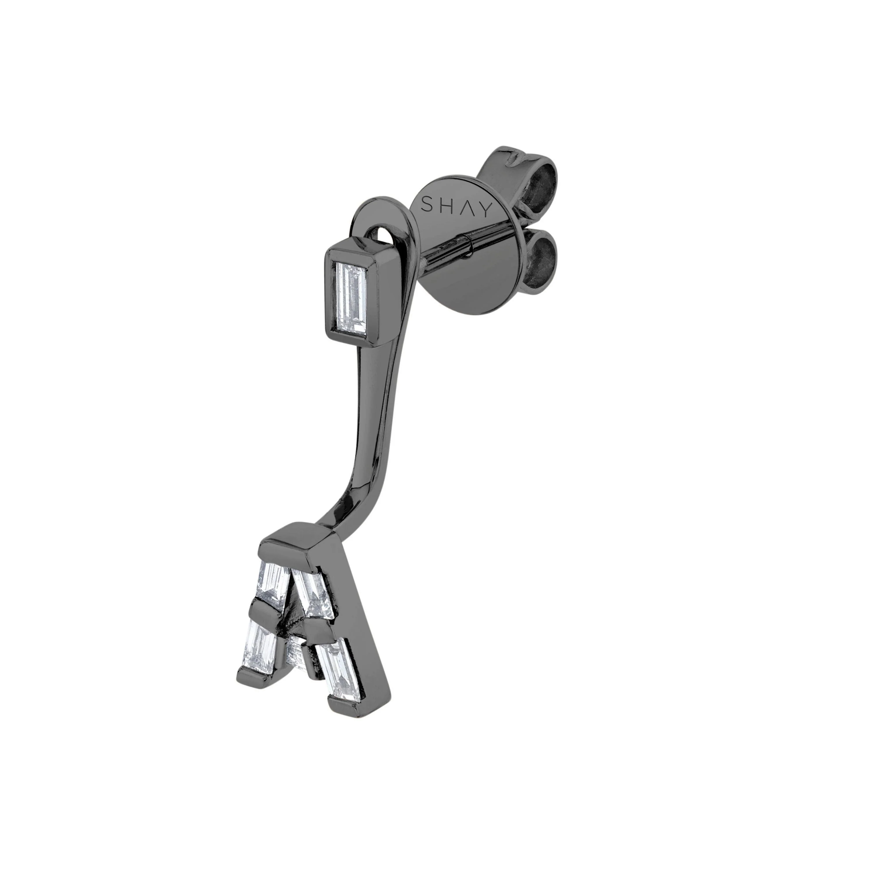 DIAMOND BAGUETTE SINGLE INITIAL EAR JACKET - Image 5