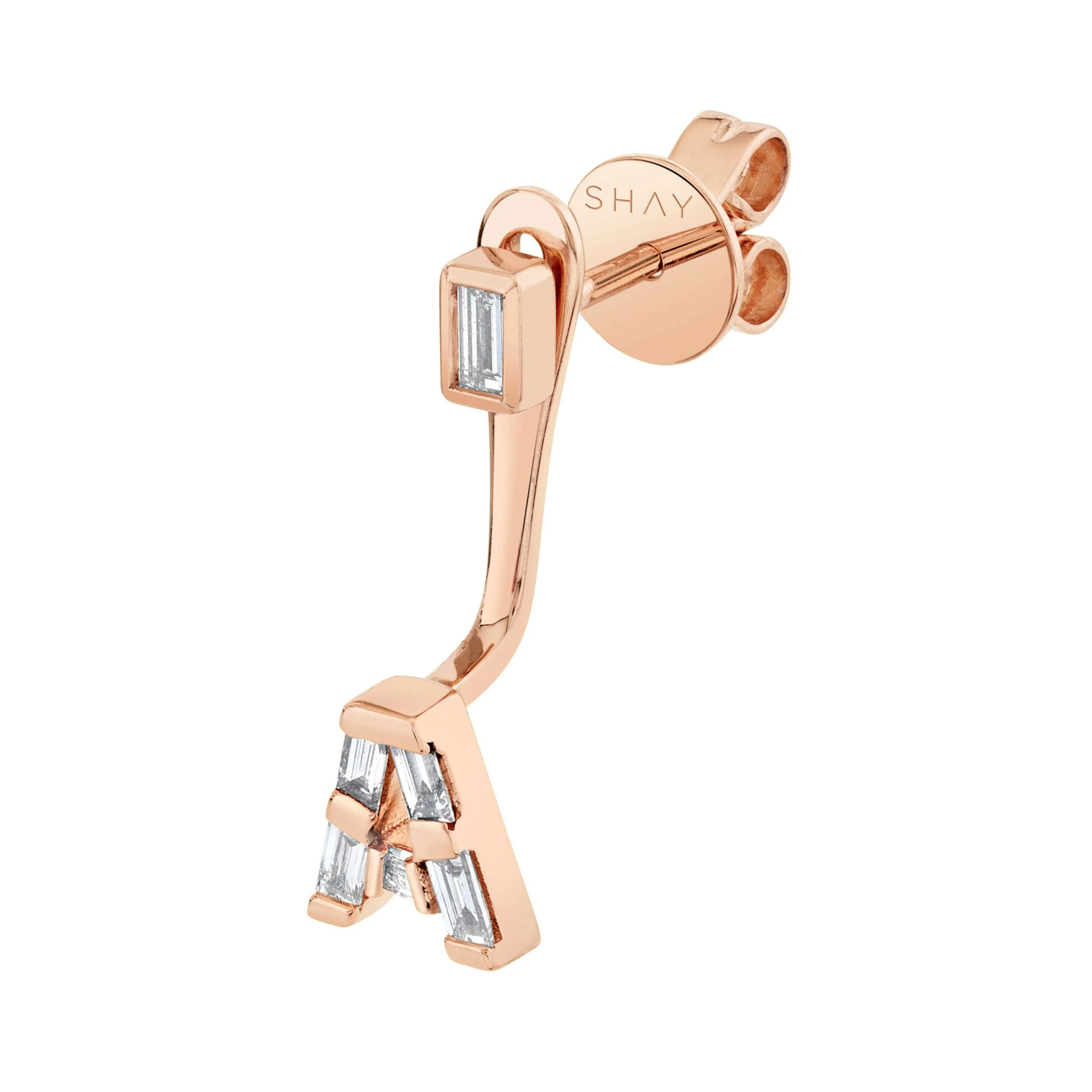 DIAMOND BAGUETTE SINGLE INITIAL EAR JACKET - Image 6