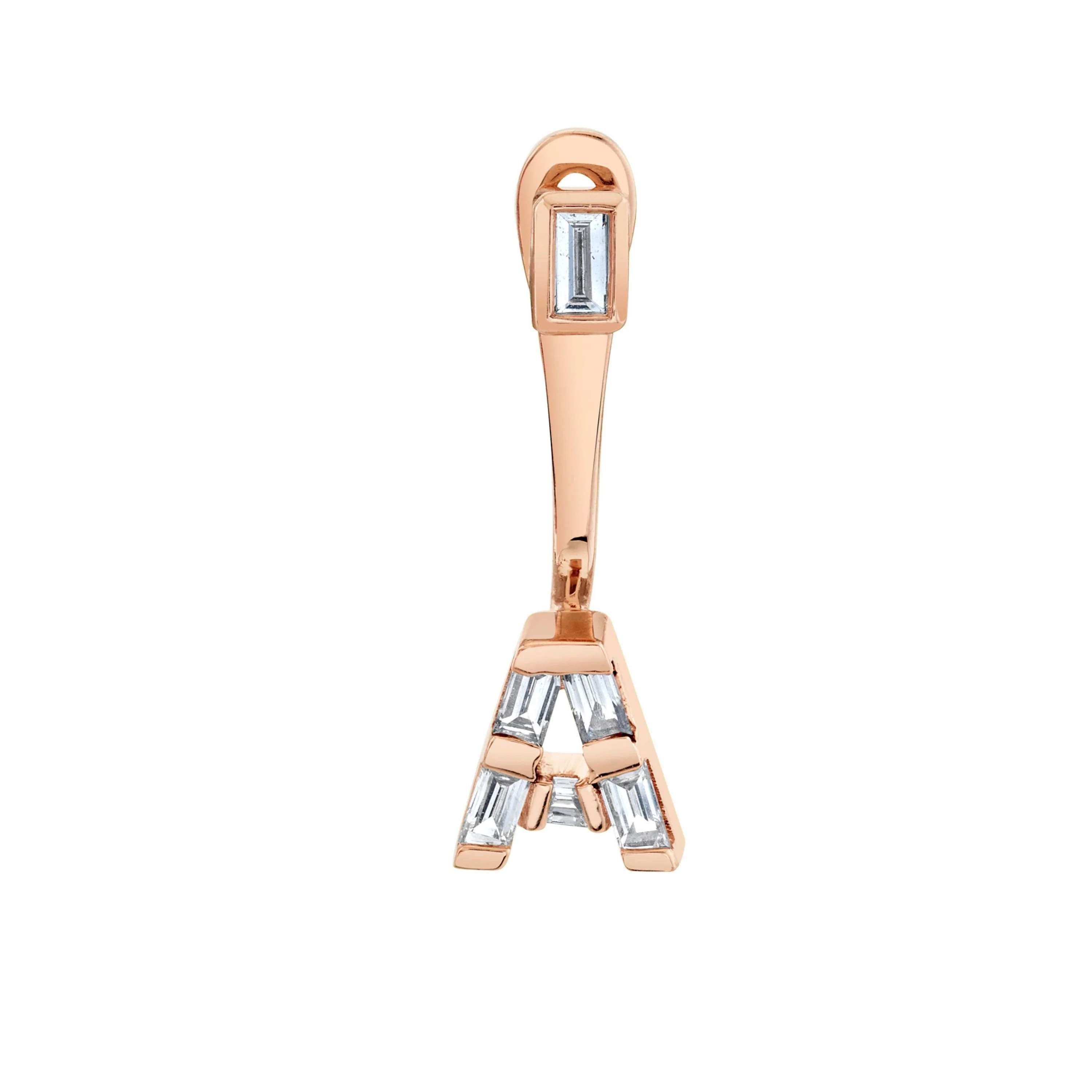 DIAMOND BAGUETTE SINGLE INITIAL EAR JACKET - Image 7