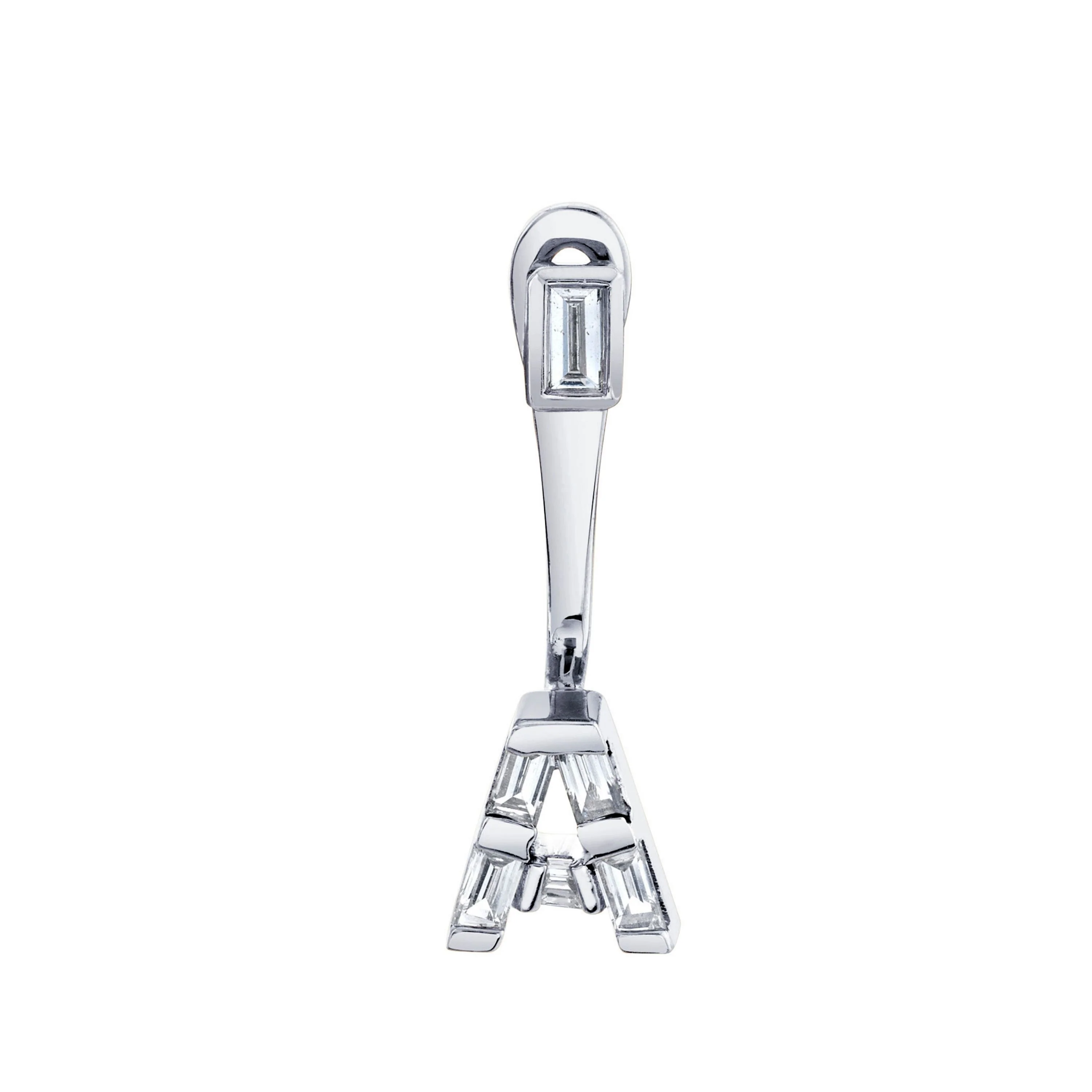 DIAMOND BAGUETTE SINGLE INITIAL EAR JACKET - Image 8