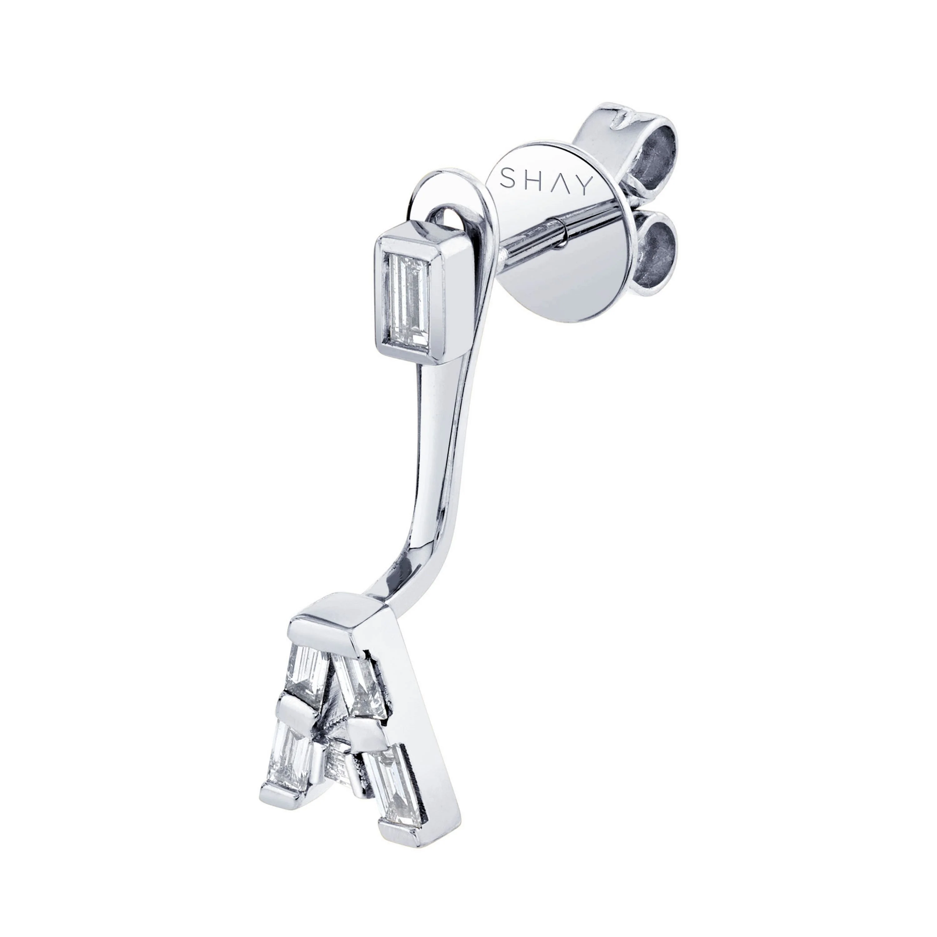 DIAMOND BAGUETTE SINGLE INITIAL EAR JACKET - Image 9